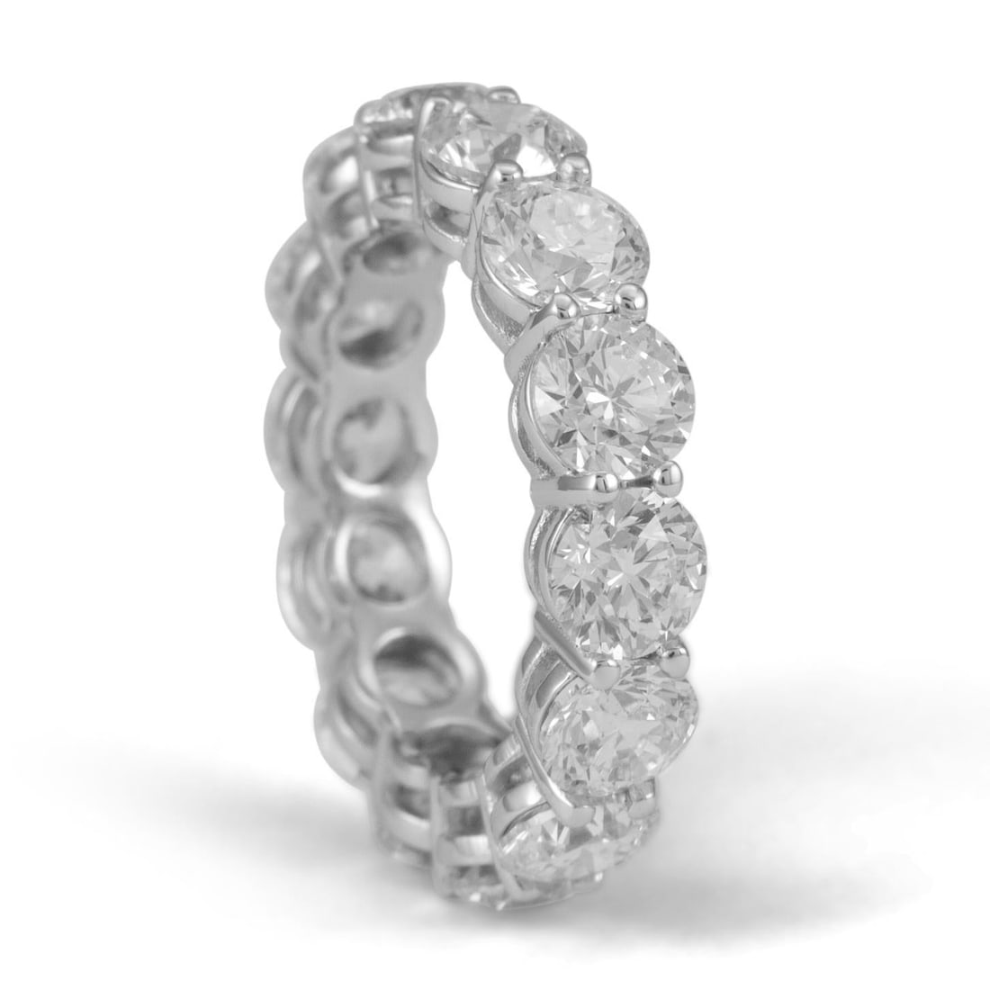 6.43ct Round Diamond Eternity Band 18k White Gold - 3