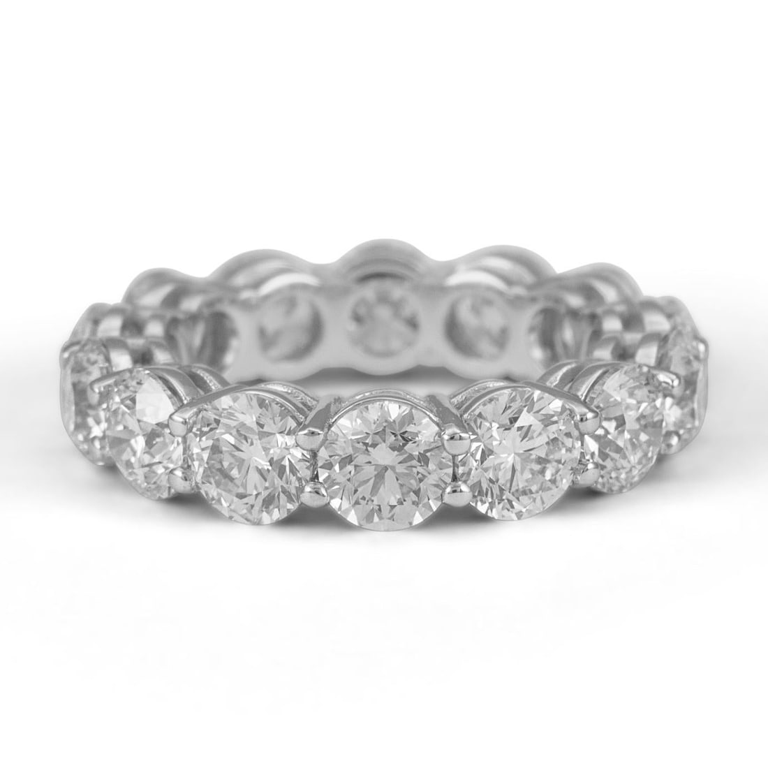6.43ct Round Diamond Eternity Band 18k White Gold - 4