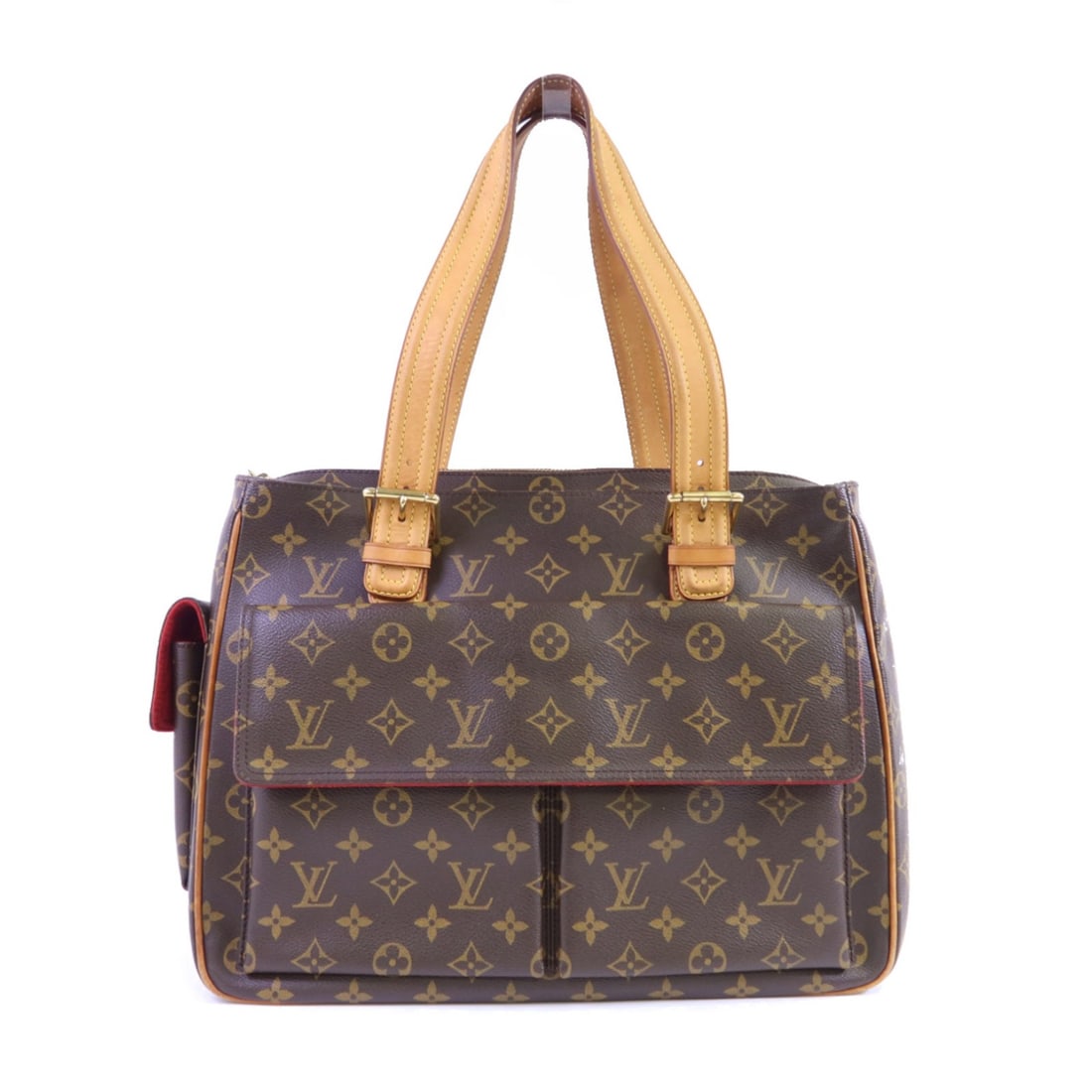 Louis Vuitton Monogram Multiple Cite Brown Canvas Handbag M51162 GHW: Louis Vuitton Monogram Multiple Cite Brown Canvas Handbag M51162 GHW This Louis Vuitton Multiple Cite handbag features the iconic monogram pattern in brown PVC coated canvas. Crafted in France, it off