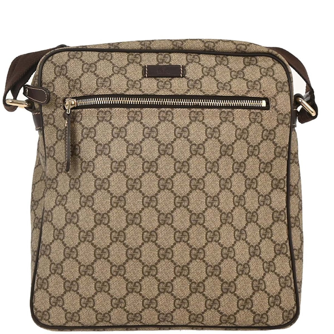 Gucci GG Brown PVC Shoulder Bag 201448 002123 Vintage: Gucci GG Brown PVC Shoulder Bag 201448 002123 Vintage This stylish Gucci shoulder bag features a classic brown PVC GG pattern, perfect for adding a touch of luxury to your ensemble. With a spacious me