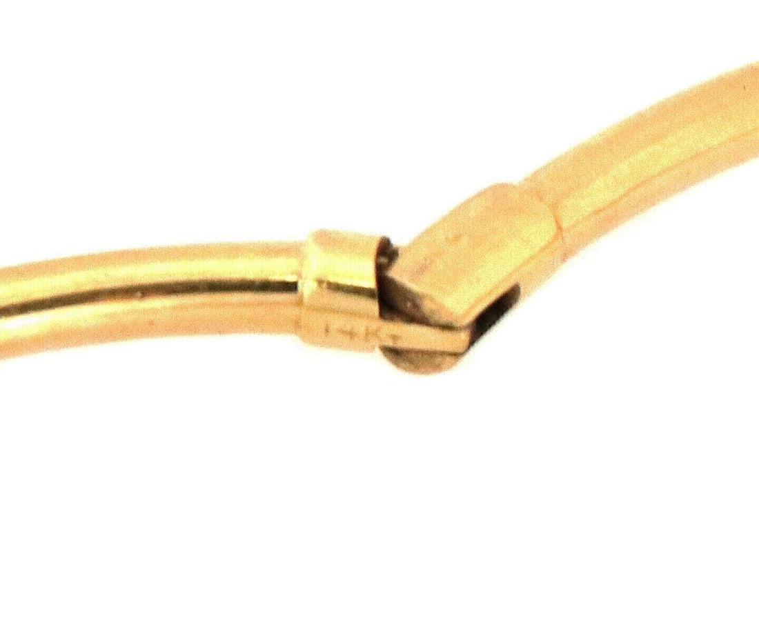 14k Yellow Gold Ruby Diamond Hinged Bangle Bracelet - 6