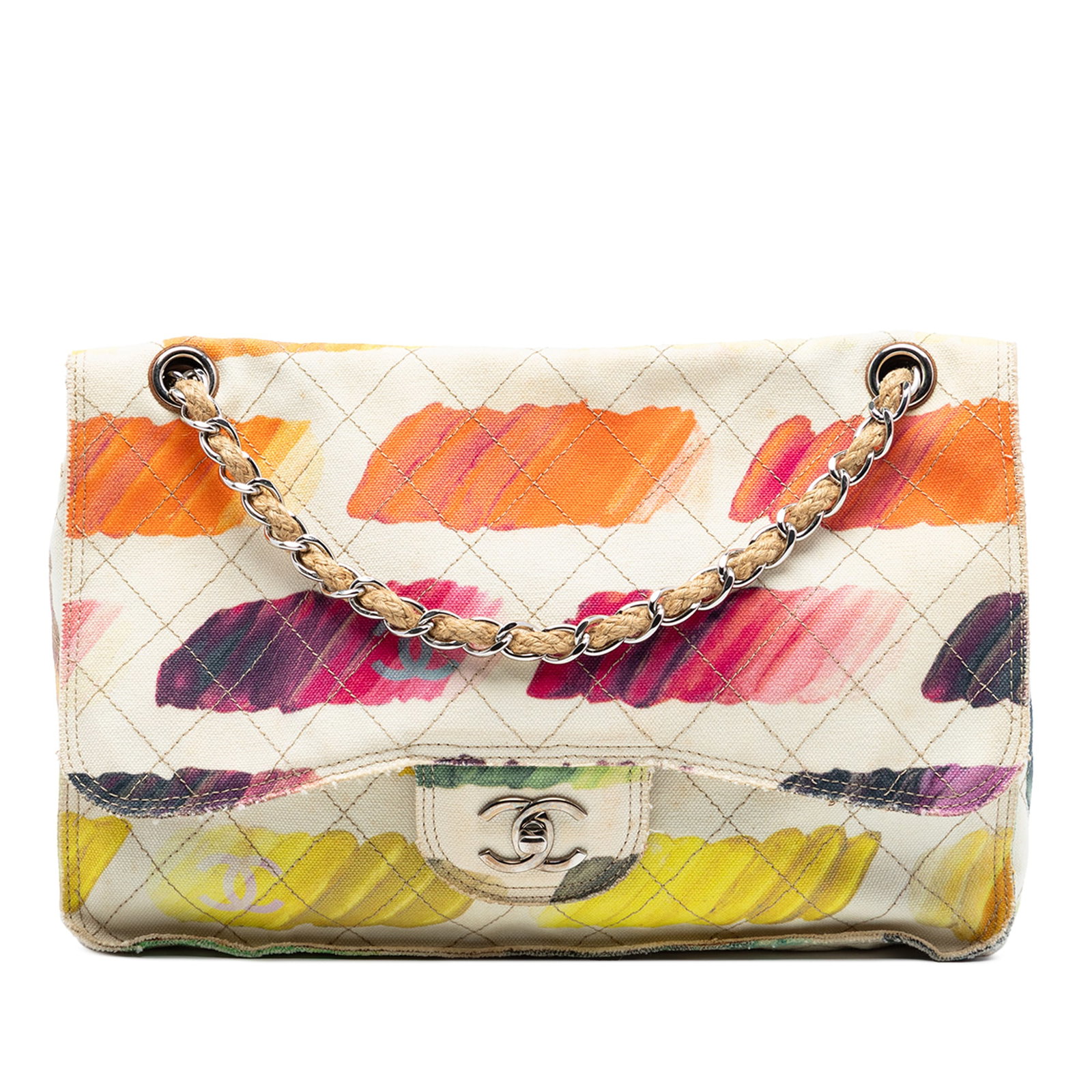 Chanel Colorama Jumbo Multicolor Canvas Single Flap Shoulder Bag (1 of 7)