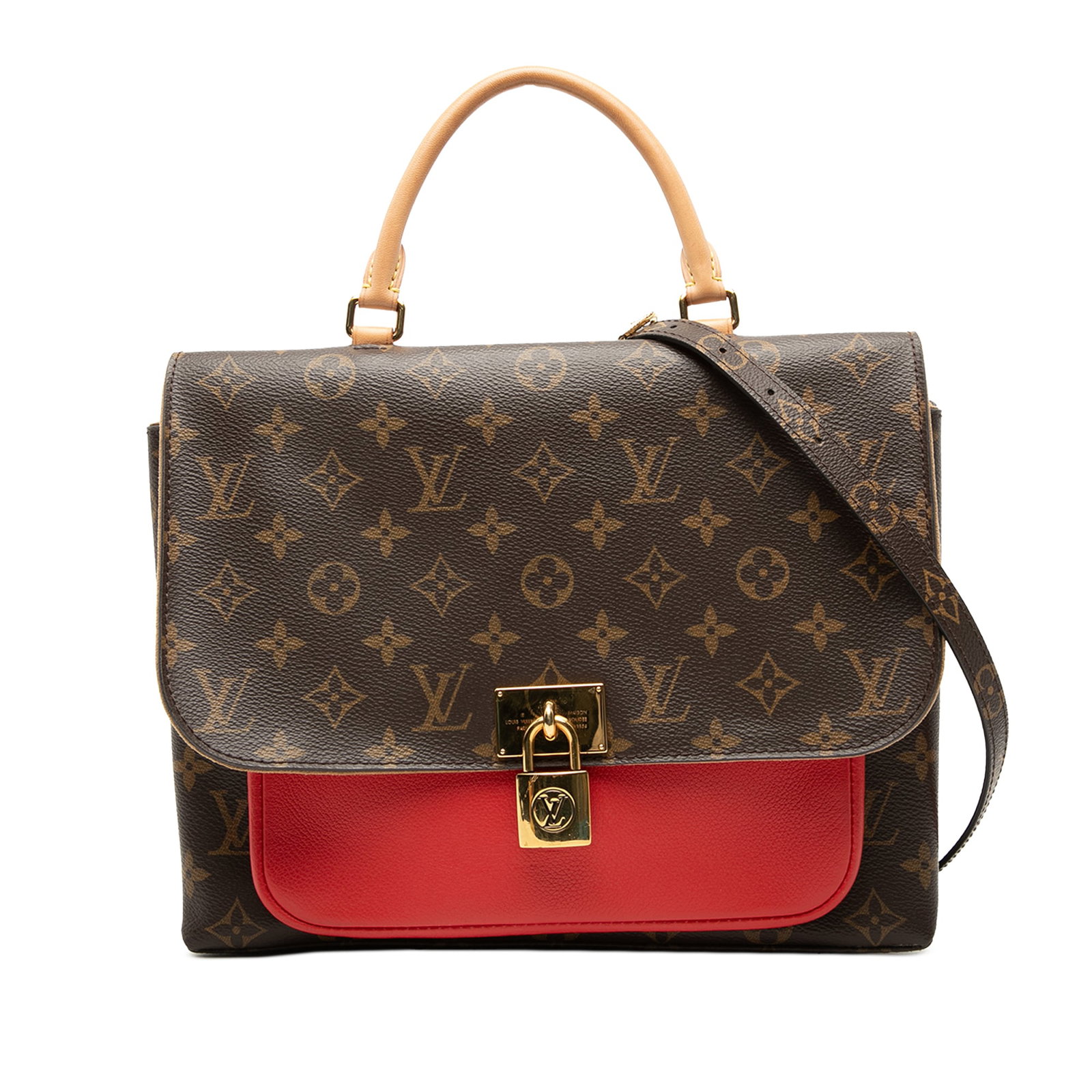 Louis Vuitton Marignan Brown Monogram Canvas Satchel with Leather Trim: Louis Vuitton Marignan Brown Monogram Canvas Satchel with Leather Trim The Louis Vuitton Monogram Marignan features a monogram canvas body with leather trim, a rolled vachetta leather top handle, and 