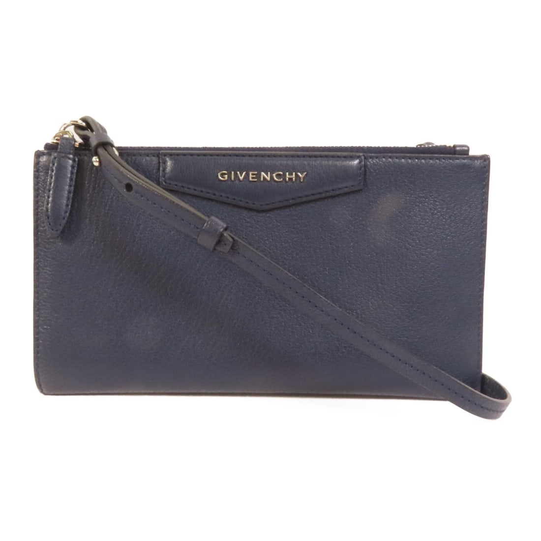 Givenchy Blue Calfskin Leather Clutch Shoulder Bag SHW (1 of 14)