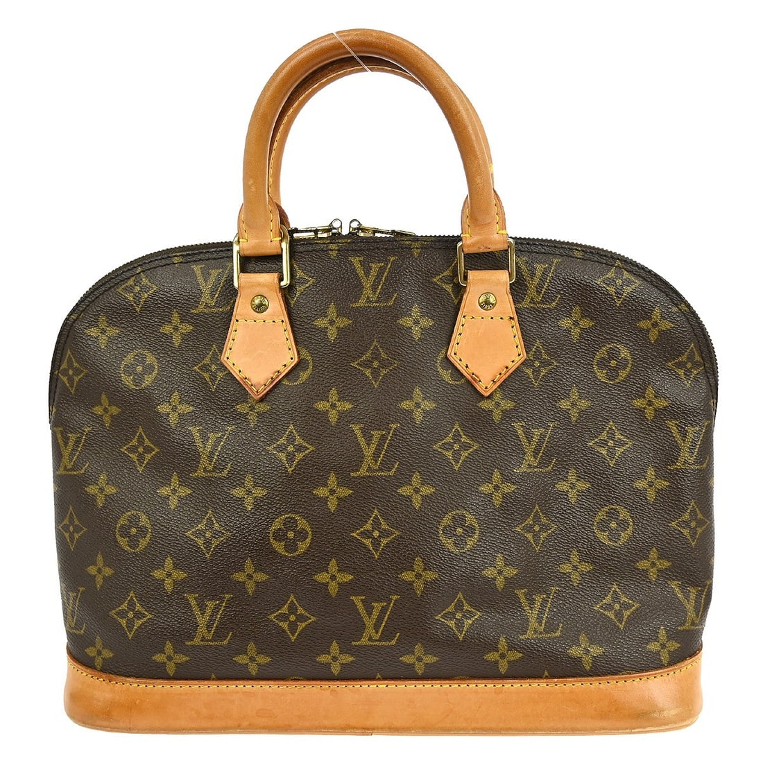 Louis Vuitton Alma Monogram Canvas Top Handle Bag M51130: Louis Vuitton Alma Monogram Canvas Top Handle Bag M51130 This Louis Vuitton Monogram Alma handbag features the iconic monogram canvas exterior and a classic top handle design. It is a medium-sized bag