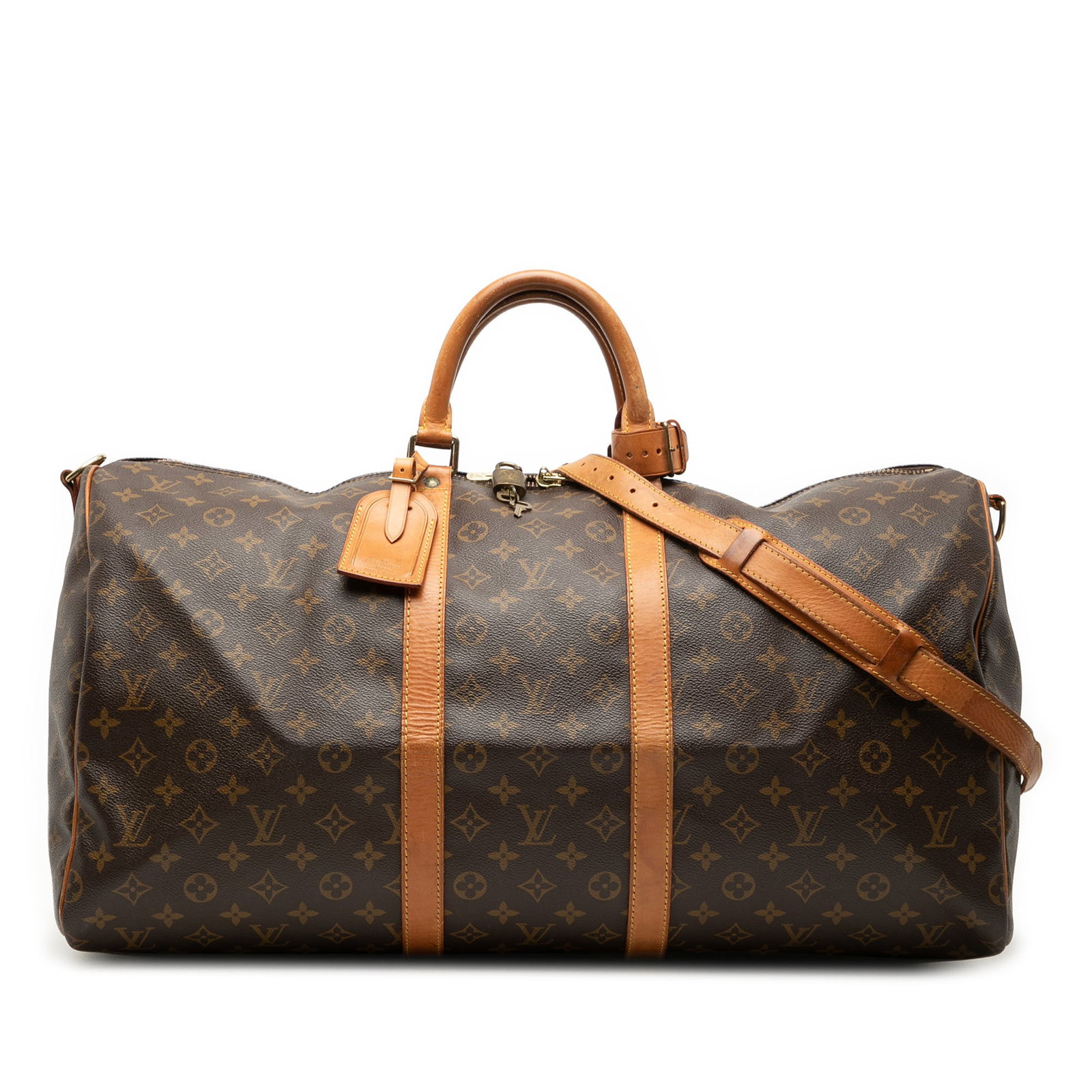 Louis Vuitton Keepall Bandouliere 55 Monogram Canvas Travel Bag with Strap (1 of 7)