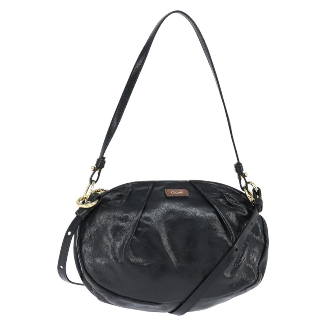 Chloe Black Leather Vintage Shoulder Handbag Italy (1 of 18)