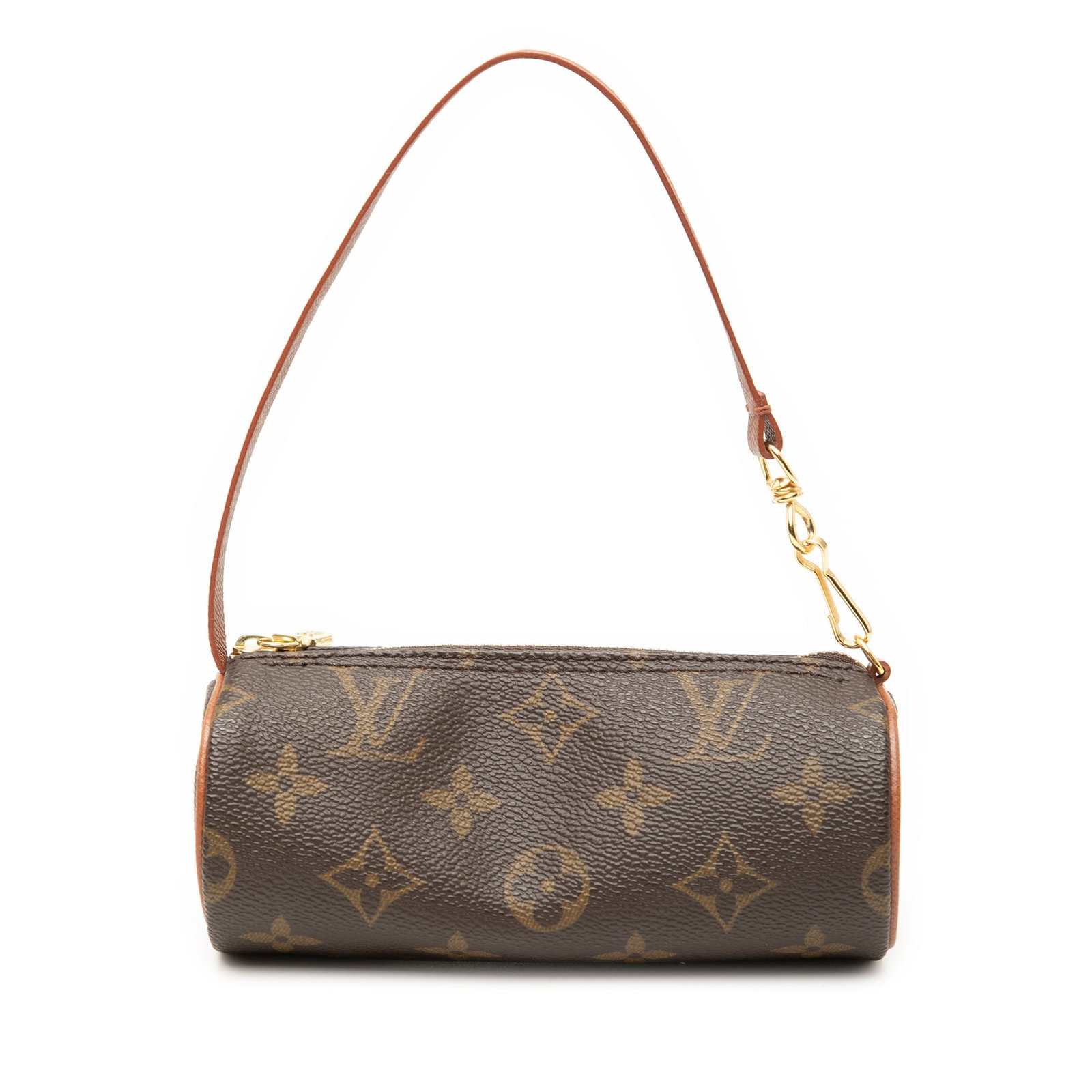 Louis Vuitton Papillon Pochette Brown Monogram Canvas Shoulder Bag: Louis Vuitton Papillon Pochette Brown Monogram Canvas Shoulder Bag The Louis Vuitton Monogram Papillon Pochette features a classic monogram canvas body, a flat leather strap, and a secure top zip clos
