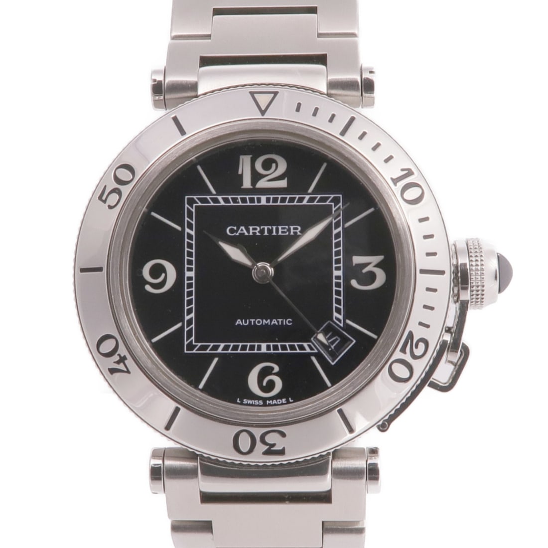 CARTIER Pasha Seatimer W31077M7 Automatic Stainless Steel Black Watch (1 of 16)