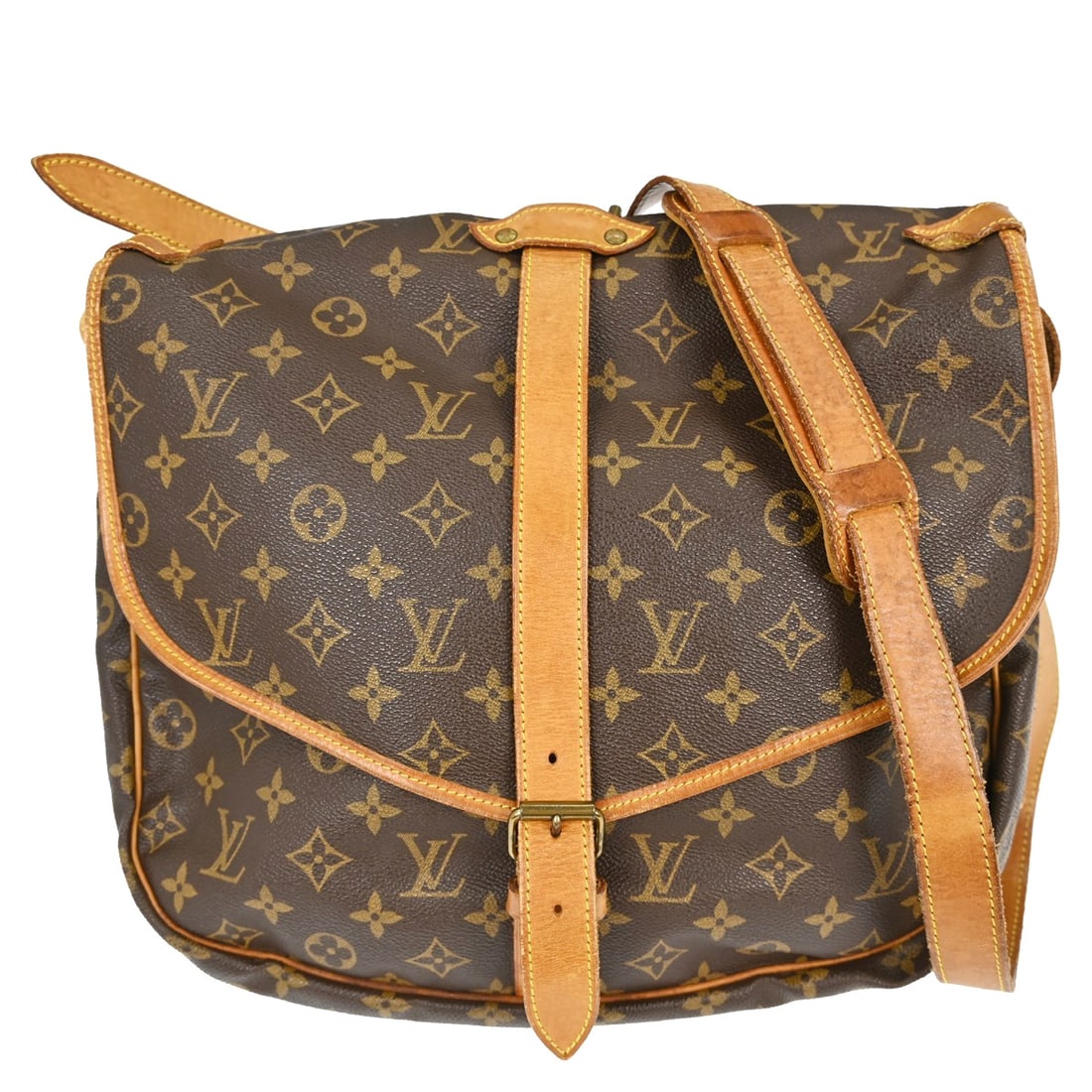 Louis Vuitton Saumur 35 Monogram Canvas Messenger Shoulder Bag M42254: Louis Vuitton Saumur 35 Monogram Canvas Messenger Shoulder Bag M42254 This Louis Vuitton Saumur 35 messenger shoulder bag features the iconic monogram canvas leather exterior and a medium-sized silhou
