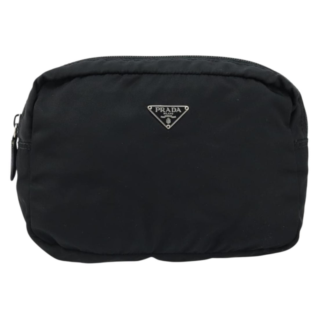 Black Nylon Pouch by Prada Vintage Collection 20cm: Black Nylon Pouch by Prada Vintage Collection 20cm This Prada Vintage Pouch is crafted from durable black nylon and features a compact, practical design for everyday use. Designed for women, the pouch