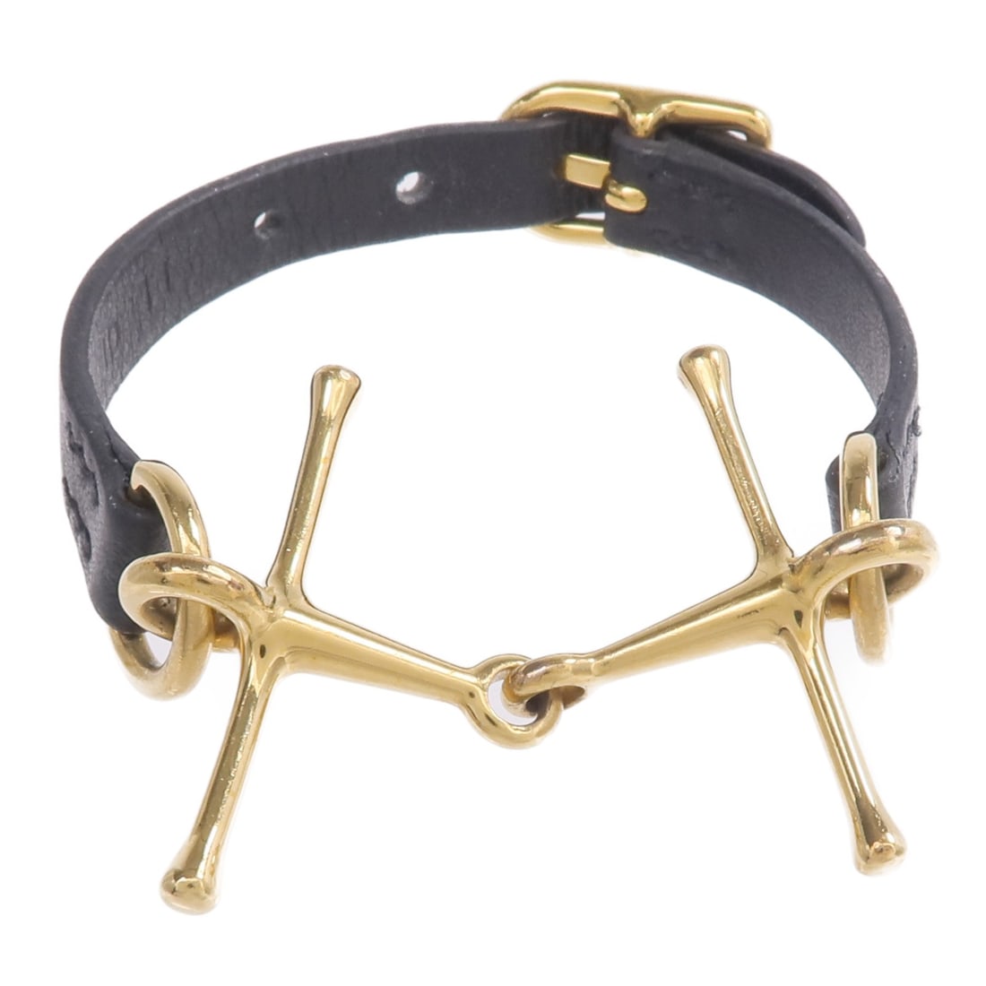 Hermes Mors Black Swift Leather GHW Bracelet: Hermes Mors Black Swift Leather GHW Bracelet This Hermes Mors bracelet features black Swift leather crafted from calfskin, offering a sleek and elegant accessory for women. The bracelet is designed in