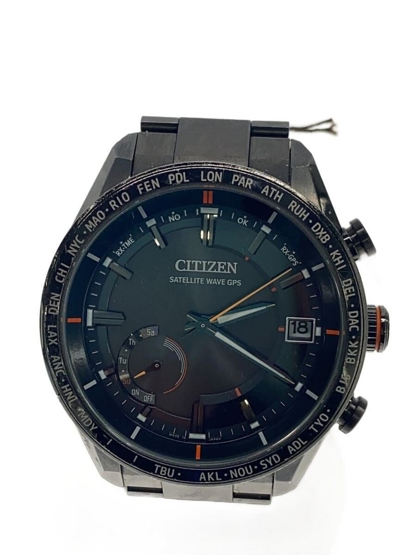 Citizen Attesa Actline Black Men's Wristwatch: Citizen Attesa Actline Black Men's Wristwatch This is a pre-owned CITIZEN ATTESA Actline f150-t025803 men's wristwatch. The watch features a black case and dial, and is designed for men. It shows sign