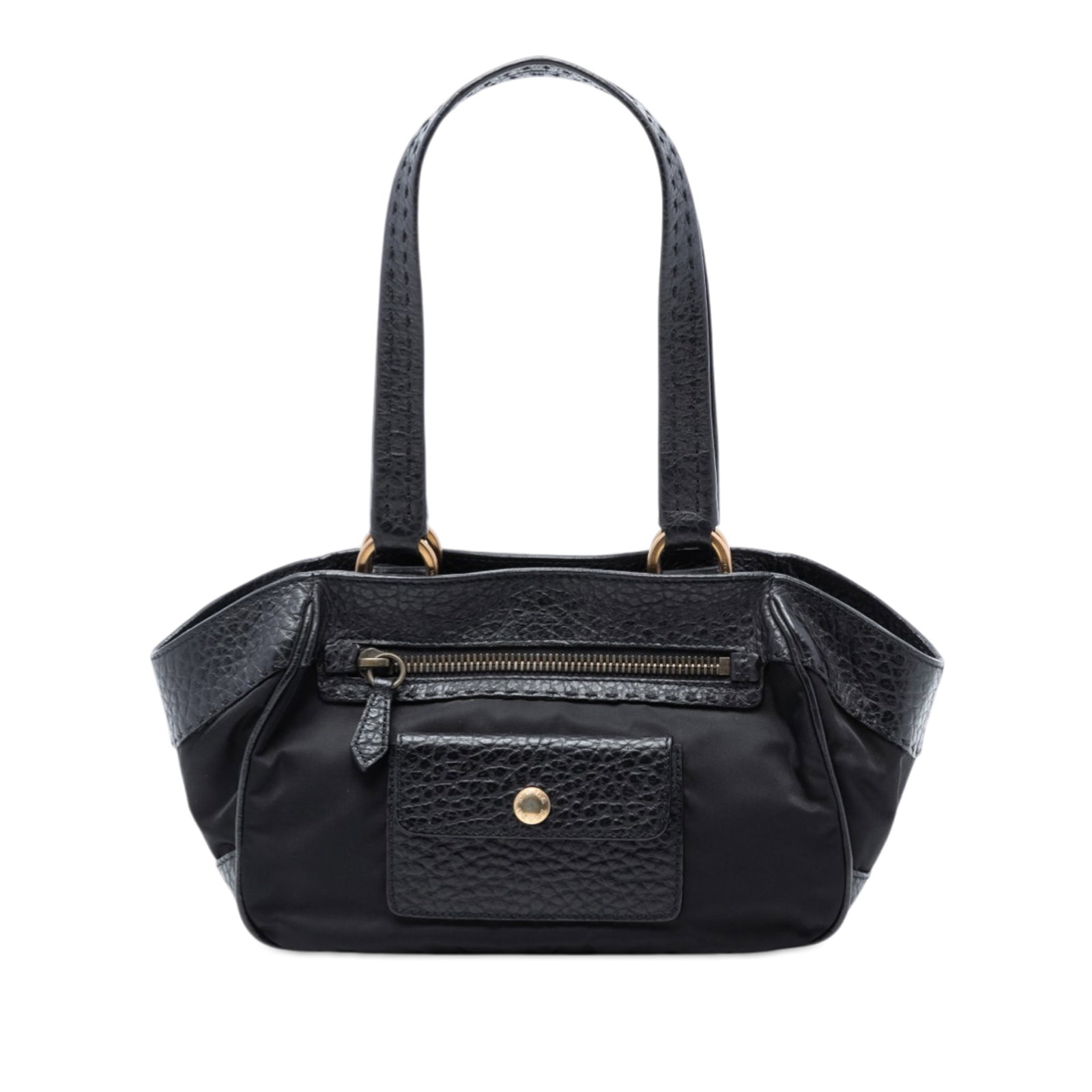 Prada Tessuto Shoulder Bag with Leather Trim and Front Flap Pocket (1 of 6)
