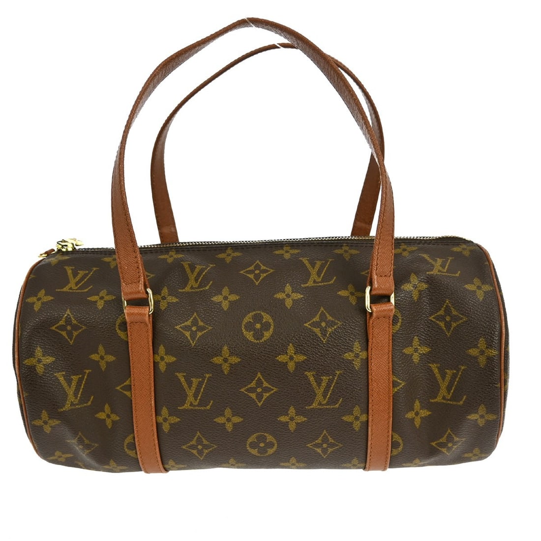 Louis Vuitton Papillon 30 Monogram Canvas Medium Brown Handbag: Louis Vuitton Papillon 30 Monogram Canvas Medium Brown Handbag This Louis Vuitton Papillon 30 handbag features the iconic monogram canvas with brown leather double handles and a brown fabric lining. D