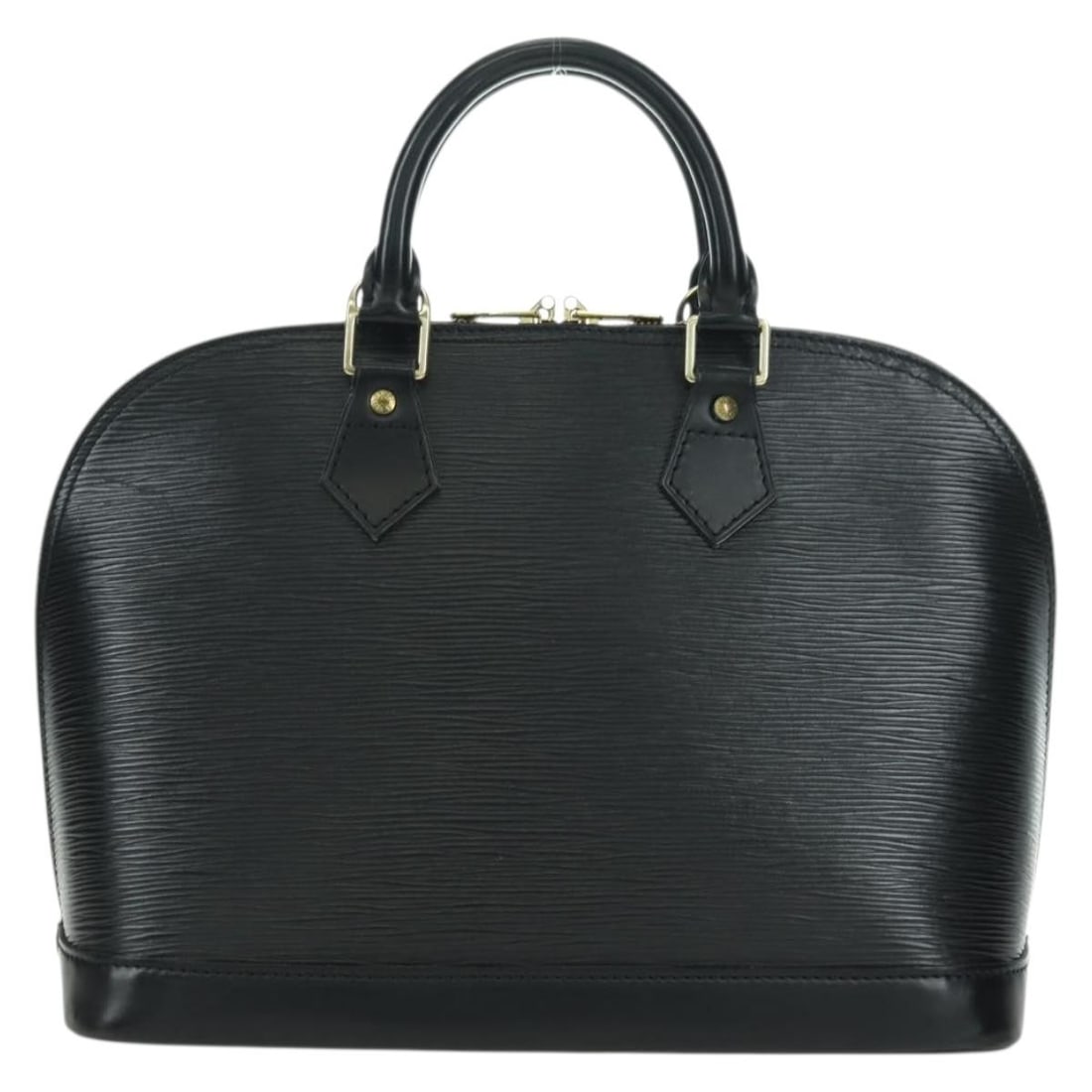 Louis Vuitton Black Epi Leather Alma Satchel Purse France: Louis Vuitton Black Epi Leather Alma Satchel Purse France The Louis Vuitton Alma handbag in Epi leather features a structured silhouette and a classic black color. Designed for women, this handbag off