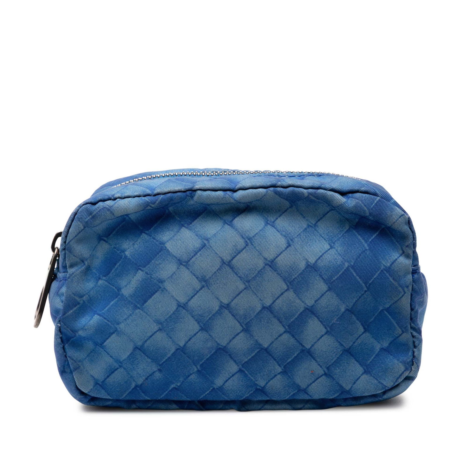 Bottega Veneta Blue Nylon Intrecciolusion Pouch with Zip Closure (1 of 8)