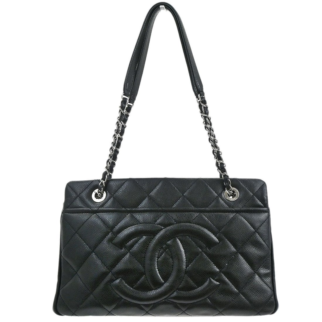Chanel Timeless CC Chain Tote Medium Black Caviar Leather Handbag (1 of 18)