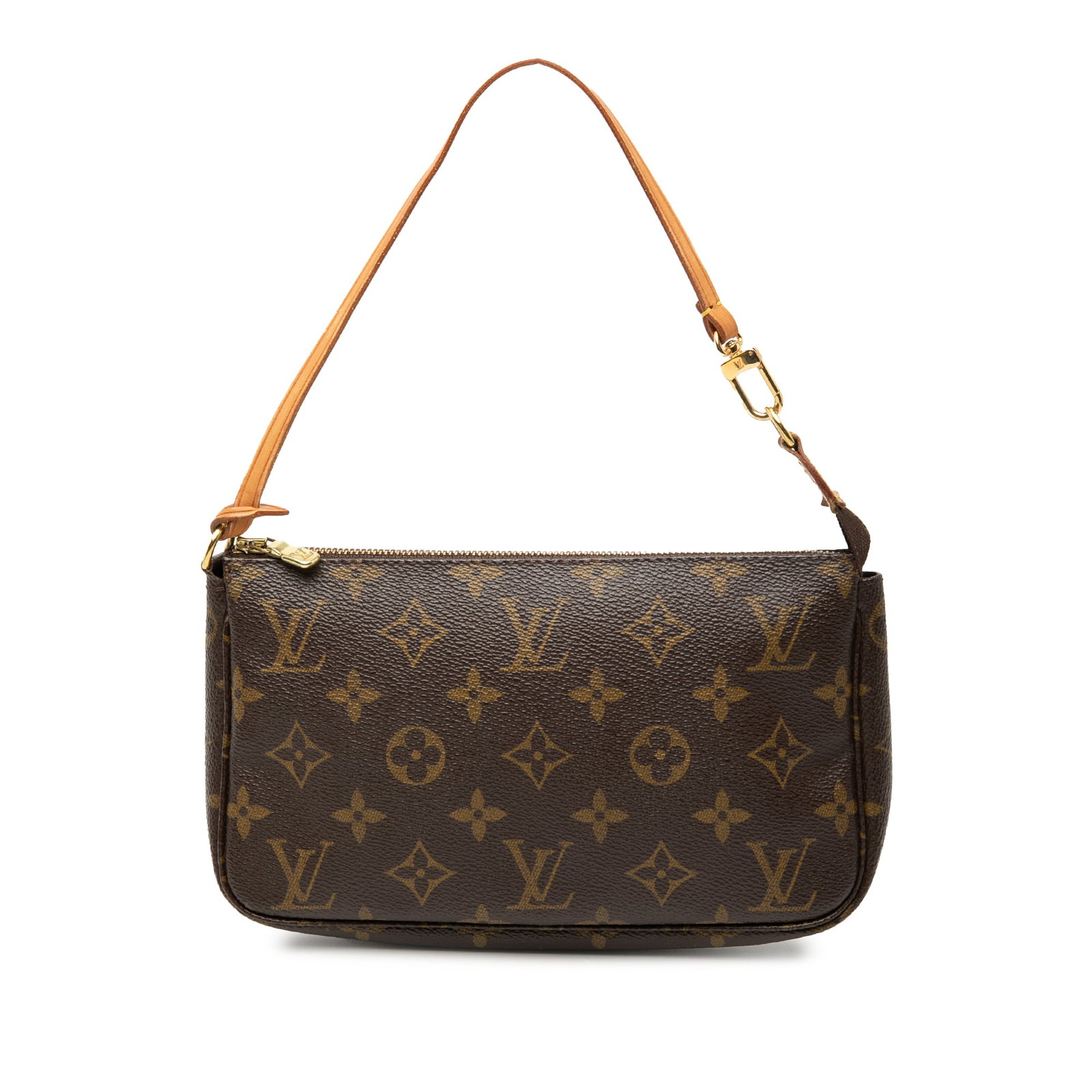 Louis Vuitton Monogram Canvas Pochette Accessoires Bag with Leather Handle (1 of 7)