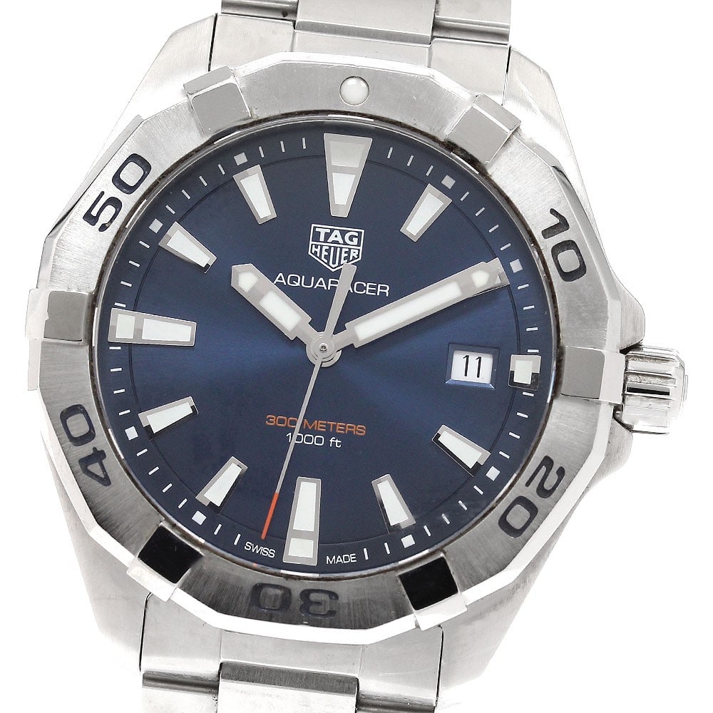 TAG Heuer Aquaracer Quartz Date Men's Stainless Steel Watch WBD1112: TAG Heuer Aquaracer Quartz Date Men's Stainless Steel Watch WBD1112 This TAG Heuer Aquaracer WBD1112 is a pre-owned men's wristwatch featuring a stainless steel case and band. The watch is powered by 