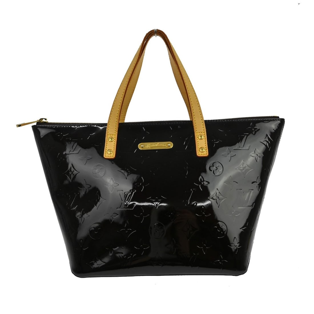 Louis Vuitton Bellevue PM Monogram Vernis Purple Patent Leather Tote Handbag: Louis Vuitton Bellevue PM Monogram Vernis Purple Patent Leather Tote Handbag This Louis Vuitton Bellevue PM handbag features the iconic Monogram Vernis pattern in a striking purple patent leather. Des