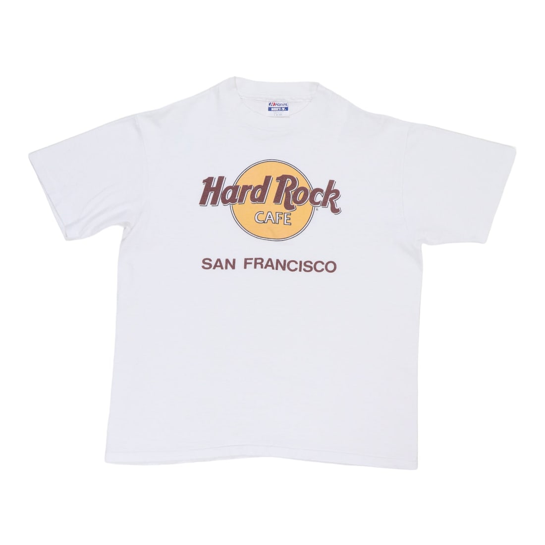 Vintage 1980s Hard Rock Cafe San Francisco White Cotton T-Shirt Large: Vintage 1980s Hard Rock Cafe San Francisco White Cotton T-Shirt Large This is an original vintage 1980s Hard Rock Cafe San Francisco shirt. It is a true vintage item and not a modern reproduction. The