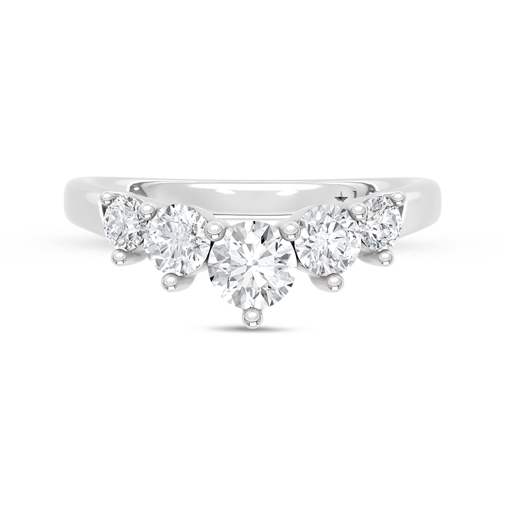 14K White Gold Lab Grown Diamond 1 Ct.Tw. Chevron Band: 14K White Gold Lab Grown Diamond 1 Ct.Tw. Chevron Band Add a modern twist to your jewelry collection with this 14K white gold chevron band, featuring 1 carat total weight of lab-grown diamonds. Its di