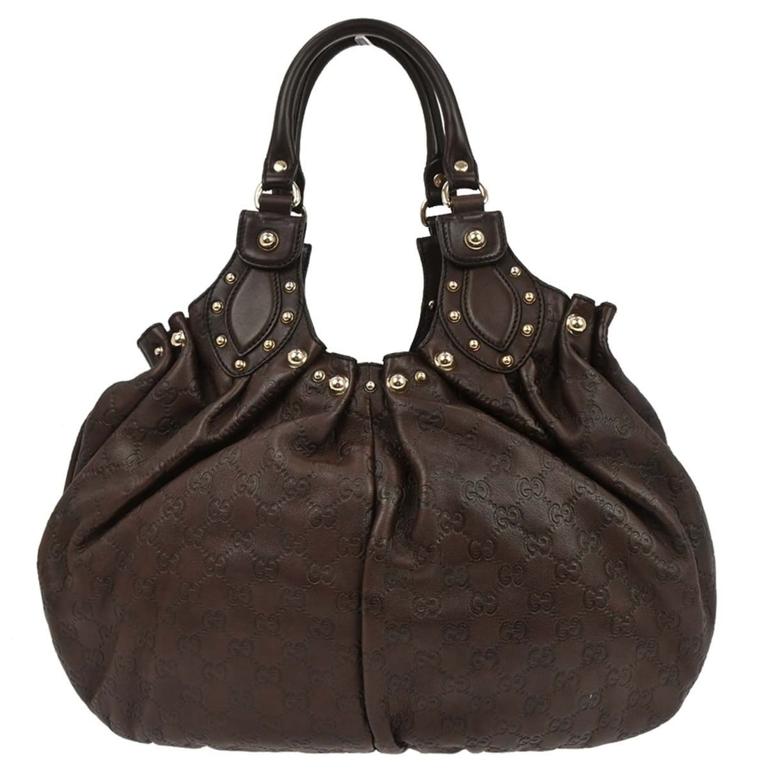 Large Guccissima Brown Leather Hobo Bag by Gucci with Double Handles: Large Guccissima Brown Leather Hobo Bag by Gucci with Double Handles This Gucci Brown Guccissima Hobo Bag features a large size, crafted from premium brown leather with the signature Guccissima patter