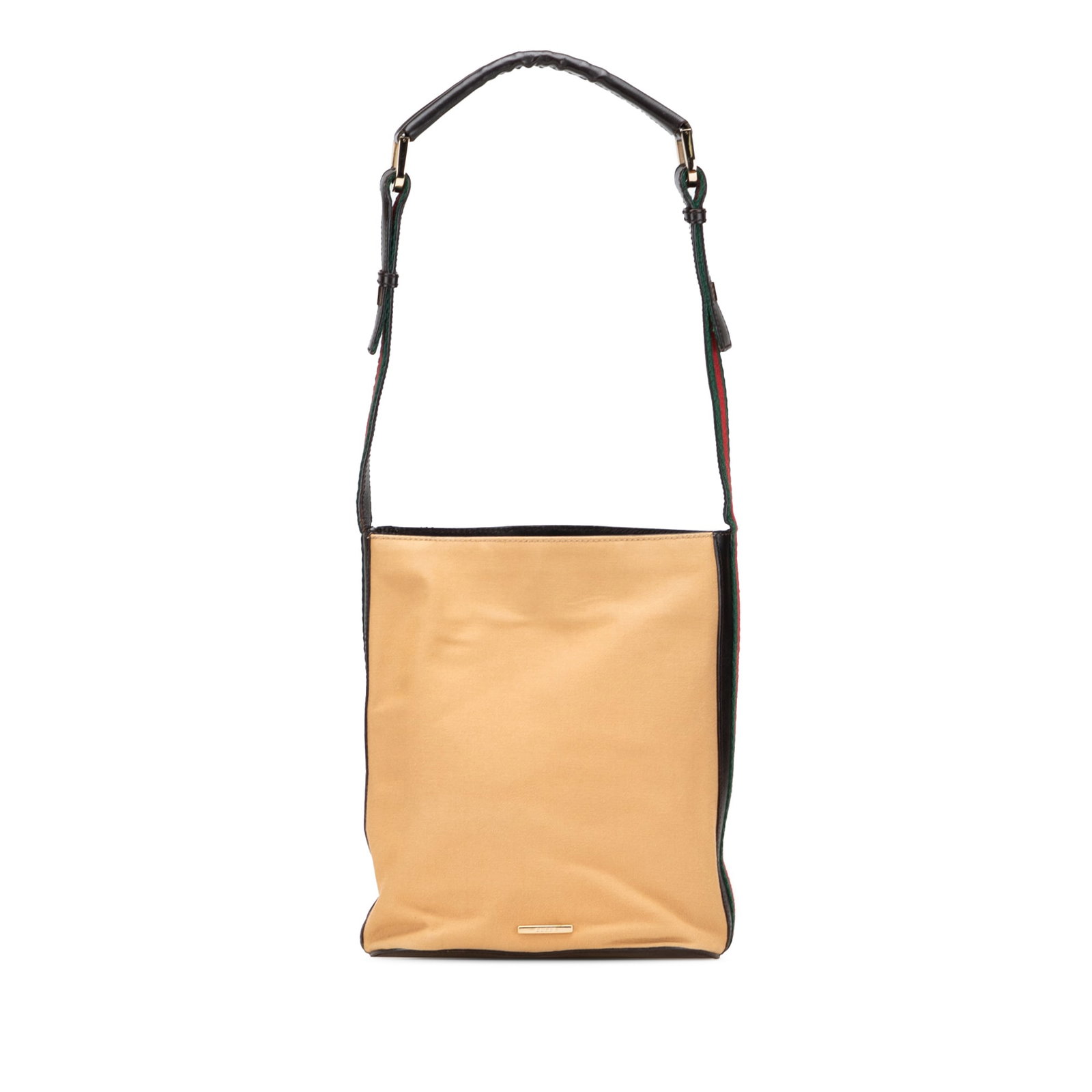 Gucci Canvas Web Shoulder Bag Brown Fabric Italy: Gucci Canvas Web Shoulder Bag Brown Fabric Italy This Gucci Canvas Web Shoulder Bag combines style and functionality, featuring a durable canvas body complemented by leather trim and distinctive web d