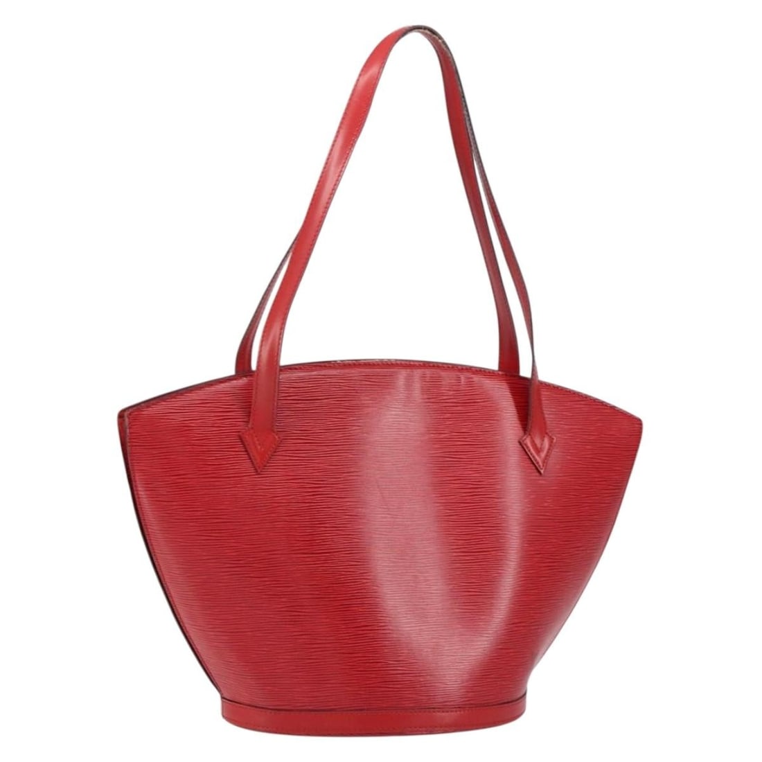Red Epi Leather Louis Vuitton Saint Jacques Shoulder Bag 44x30x17cm: Red Epi Leather Louis Vuitton Saint Jacques Shoulder Bag 44x30x17cm This Louis Vuitton Saint Jacques handbag in red Epi leather is designed for women. It features a spacious interior and shoulder stra