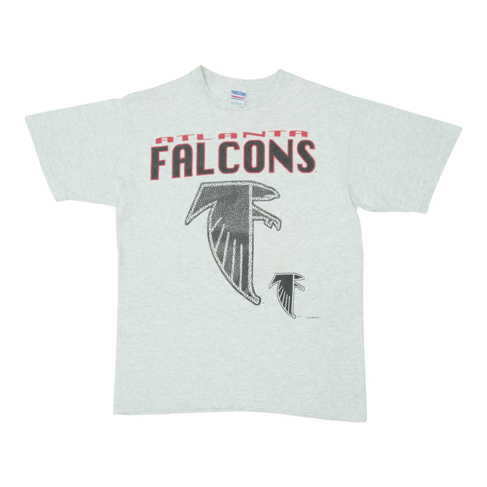 Vintage 1996 Atlanta Falcons Grey Cotton T-Shirt Size Large: Vintage 1996 Atlanta Falcons Grey Cotton T-Shirt Size Large This is an original vintage 1996 Atlanta Falcons shirt, not a modern reproduction. The shirt is made from 100% cotton and comes in grey. It 