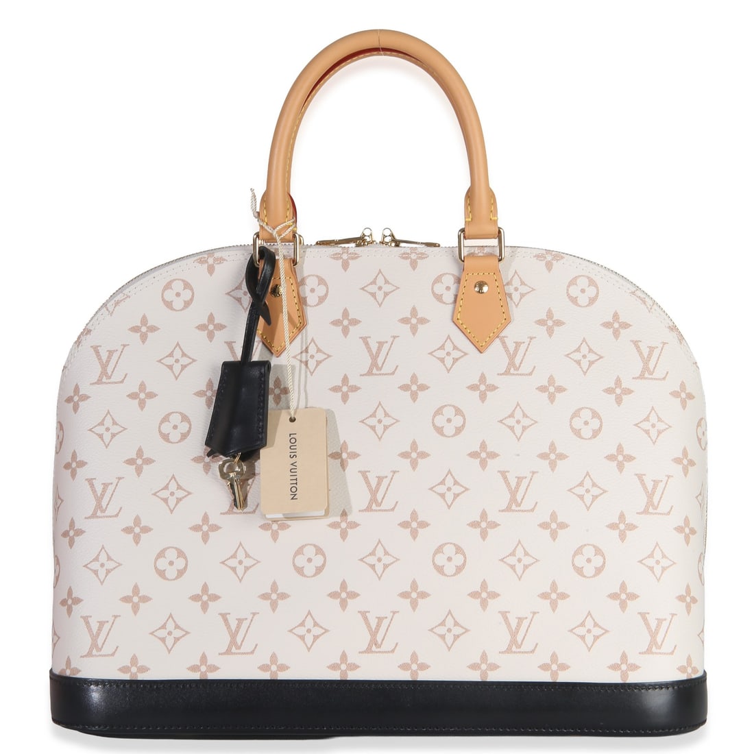 Louis Vuitton Alma GM Top Handle Dune Monogram Canvas Satchel with Accessories: Louis Vuitton Alma GM Top Handle Dune Monogram Canvas Satchel with Accessories This Louis Vuitton Dune Monogram Canvas Alma GM is a pre-owned unisex top handle handbag crafted from beige, black, and w