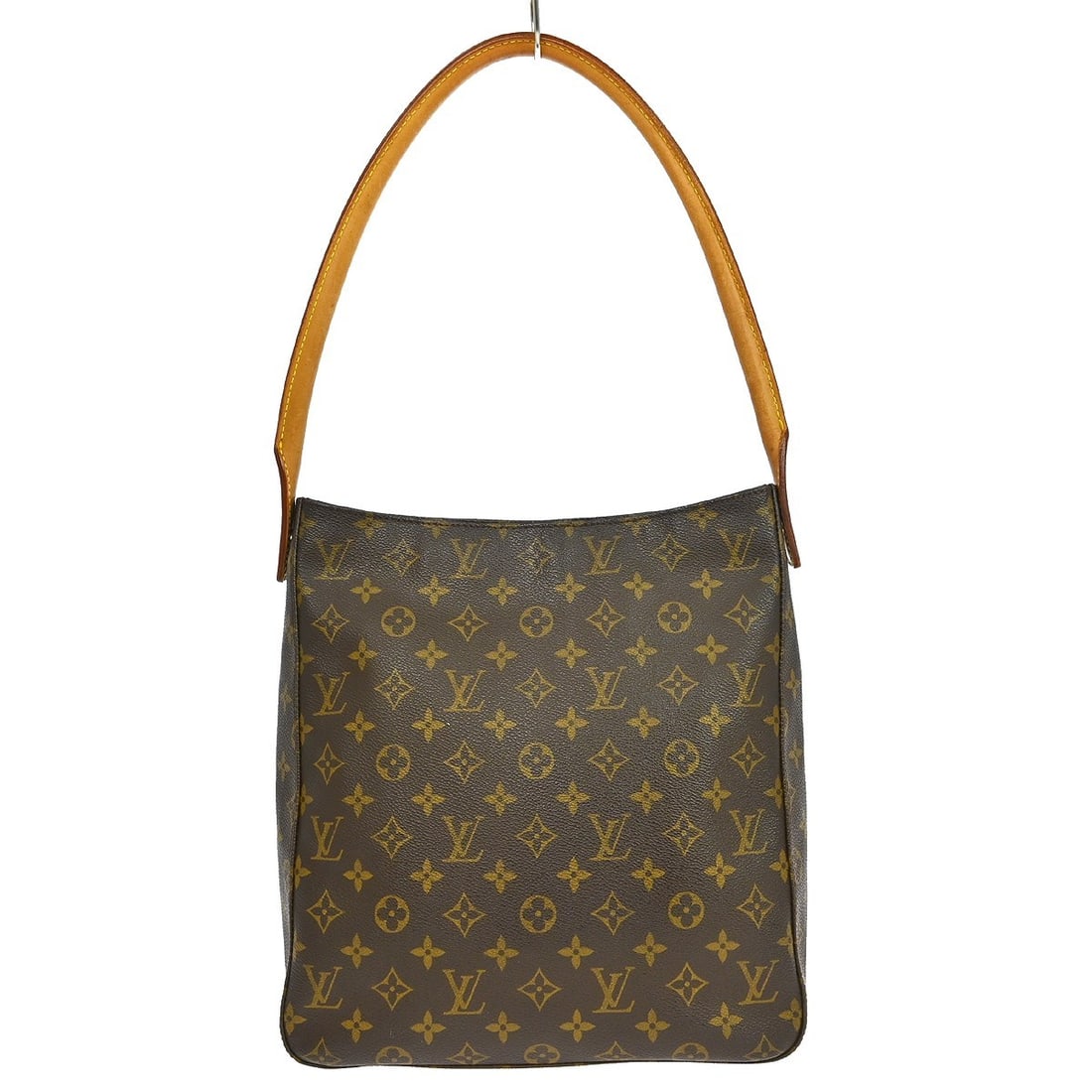 Louis Vuitton Looping GM Monogram Shoulder Bag M51145 Brown Leather Vintage: Louis Vuitton Looping GM Monogram Shoulder Bag M51145 Brown Leather Vintage This Louis Vuitton Looping GM shoulder bag features the iconic monogram pattern on brown leather with a beige leather handle