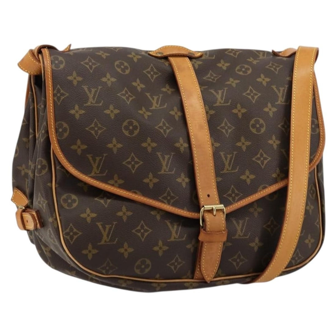 Louis Vuitton Saumur 35 Monogram Canvas Shoulder Bag M42254: Louis Vuitton Saumur 35 Monogram Canvas Shoulder Bag M42254 This Louis Vuitton Monogram Saumur 35 is a classic women's shoulder bag crafted from signature Monogram Canvas. The bag features an adjustab