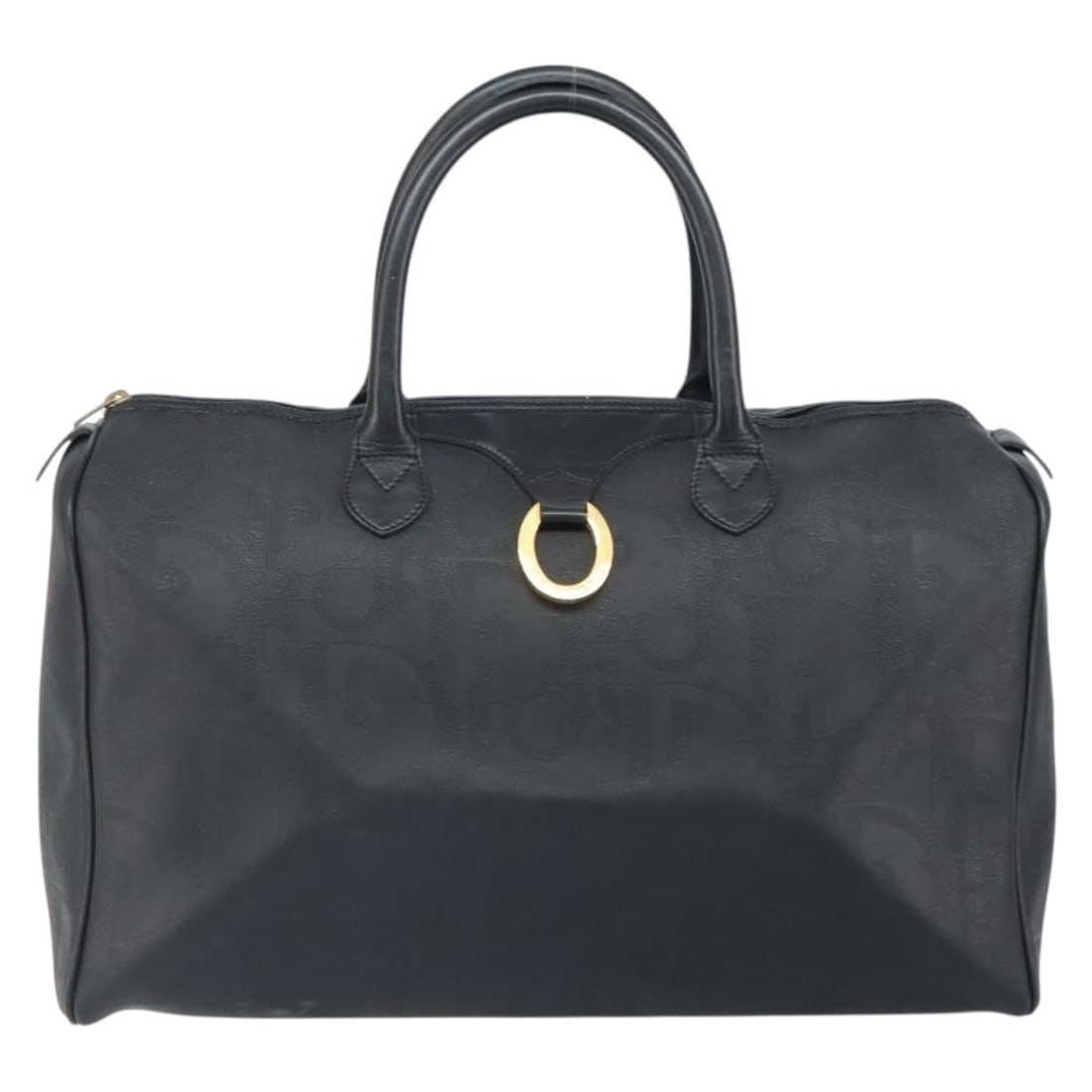 Vintage Dior Trotter Boston Black Canvas Handbag 43cm: Vintage Dior Trotter Boston Black Canvas Handbag 43cm This Christian Dior Vintage Trotter Boston Bag is crafted from canvas in black and features the classic Trotter pattern. Designed for women, the b