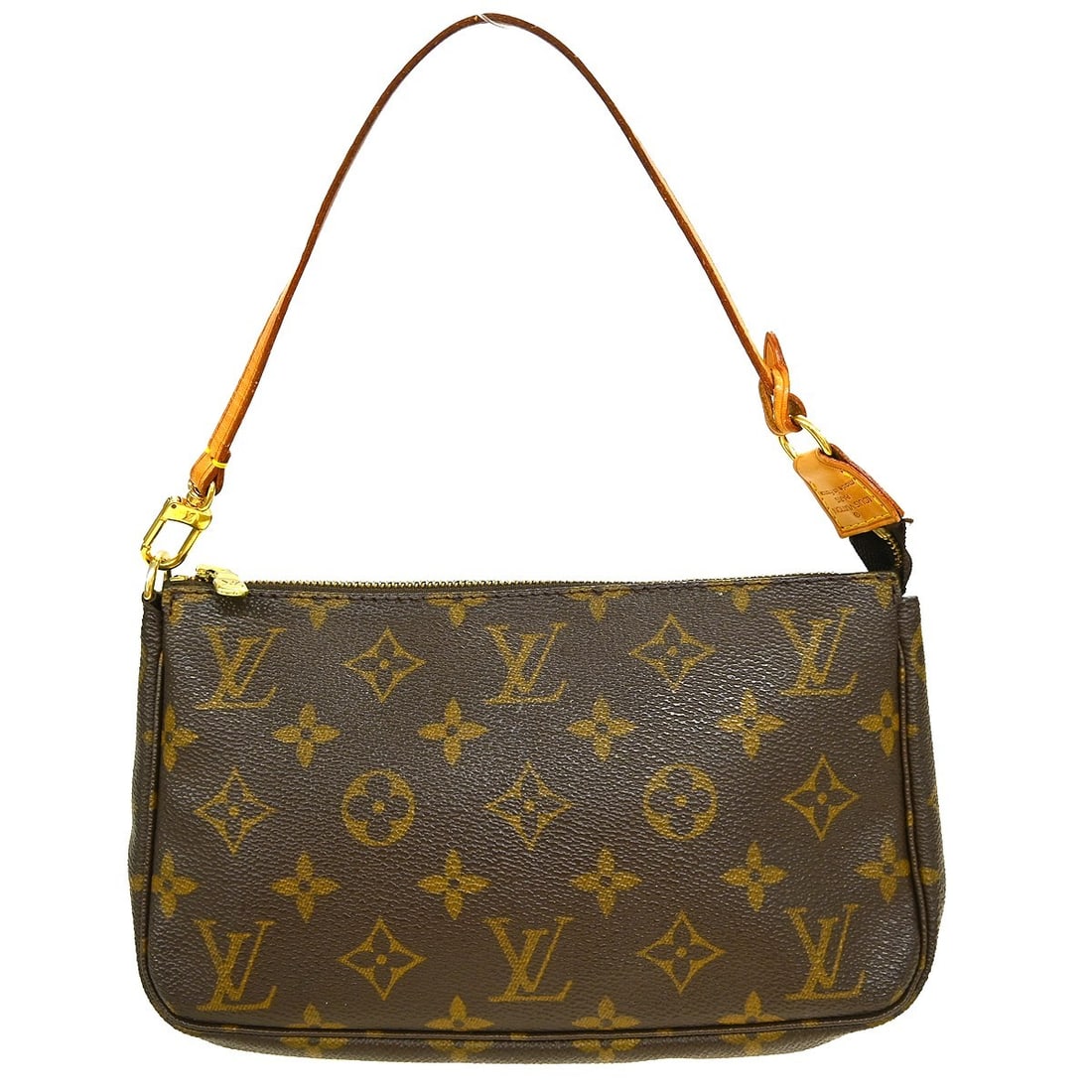 Louis Vuitton Monogram Pochette Accessoires Small Brown Canvas Top Handle Bag: Louis Vuitton Monogram Pochette Accessoires Small Brown Canvas Top Handle Bag This Louis Vuitton Monogram Pochette Accessoires handbag features the iconic monogram canvas leather exterior in brown. De