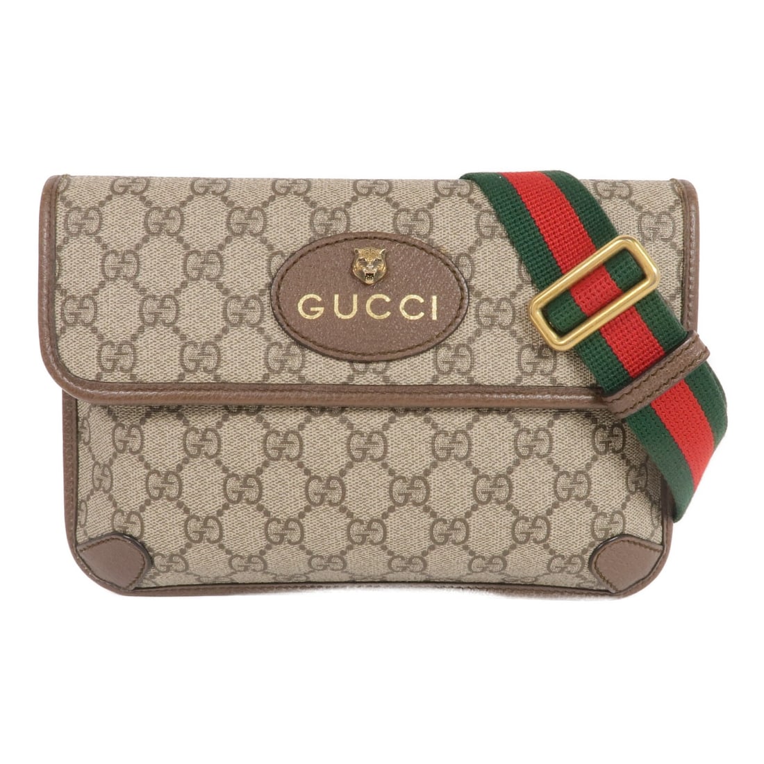 GUCCI GG Supreme Brown Waist Bag Coated Canvas GHW 493930: GUCCI GG Supreme Brown Waist Bag Coated Canvas GHW 493930 This stylish GUCCI GG Supreme Waist Bag is crafted from durable PVC coated canvas in a rich brown color. Ideal for everyday use, it features a
