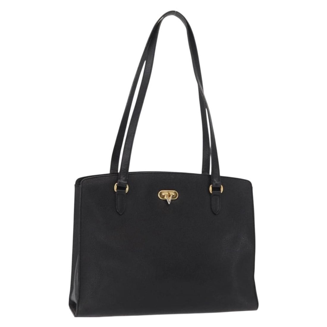 Leather Valentino Garavani Black Shoulder Bag Vintage Style: Leather Valentino Garavani Black Shoulder Bag Vintage Style This vintage Valentino Garavani shoulder bag is crafted from black leather and designed for women. It shows signs of wear including surface 