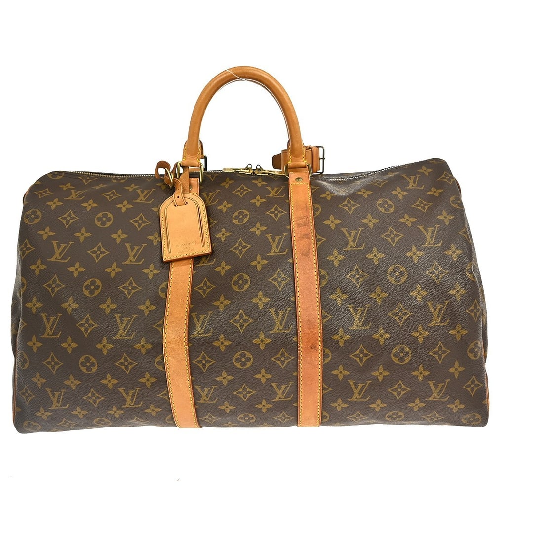 Louis Vuitton Keepall Monogram Canvas Unisex Travel Bag 50cm: Louis Vuitton Keepall Monogram Canvas Unisex Travel Bag 50cm This Louis Vuitton Keepall Bag features the iconic Monogram canvas in brown. Designed for unisex use, it offers generous storage space and 