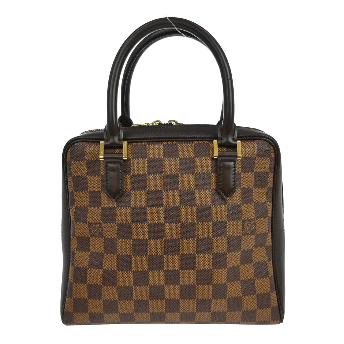 Louis Vuitton Brera Damier Canvas Medium Brown Handbag Double Handles: Louis Vuitton Brera Damier Canvas Medium Brown Handbag Double Handles This is a vintage Louis Vuitton Brera handbag featuring the signature Damier canvas leather exterior in brown and red Alcantara li