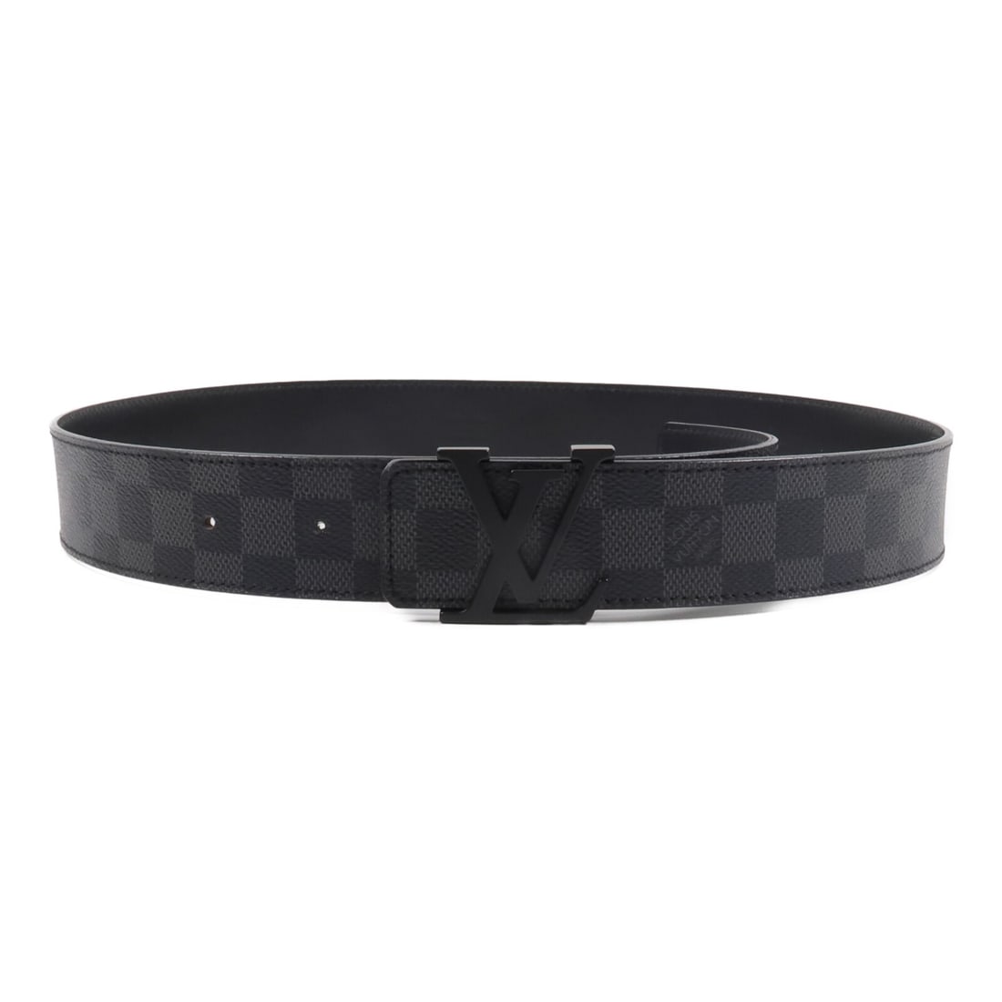 Louis Vuitton Damier Graphite LV Initiales Mens Belt Black: Louis Vuitton Damier Graphite LV Initiales Mens Belt Black This Louis Vuitton LV Initiales belt features the iconic Damier Graphite pattern in black and gray. Crafted from durable PVC coated canvas, i