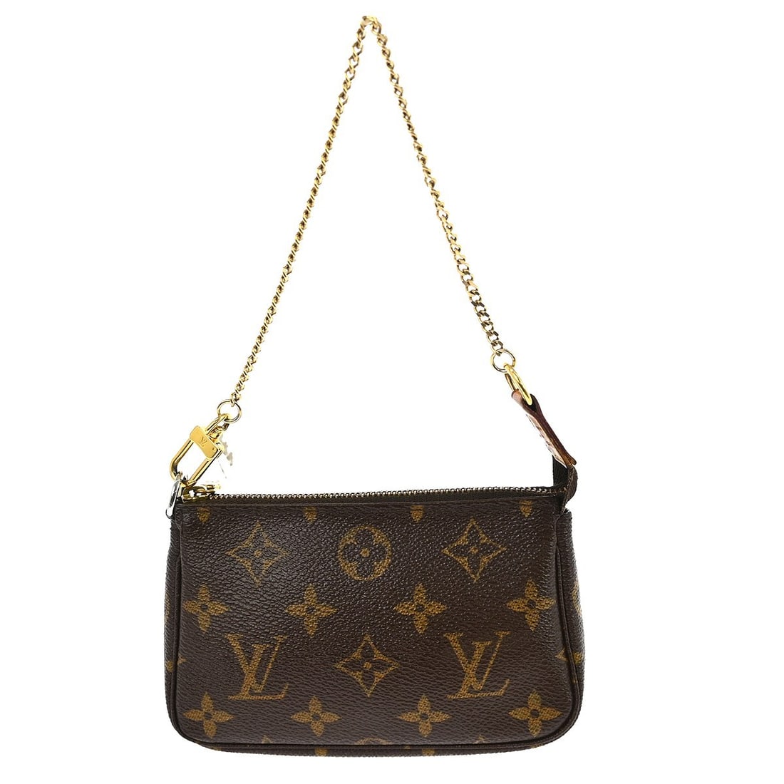 Louis Vuitton Mini Pochette Accessoires Monogram Canvas Brown Handbag M58009: Louis Vuitton Mini Pochette Accessoires Monogram Canvas Brown Handbag M58009 This Louis Vuitton Mini Pochette Accessoires is crafted from signature monogram canvas leather with a brown exterior. The c
