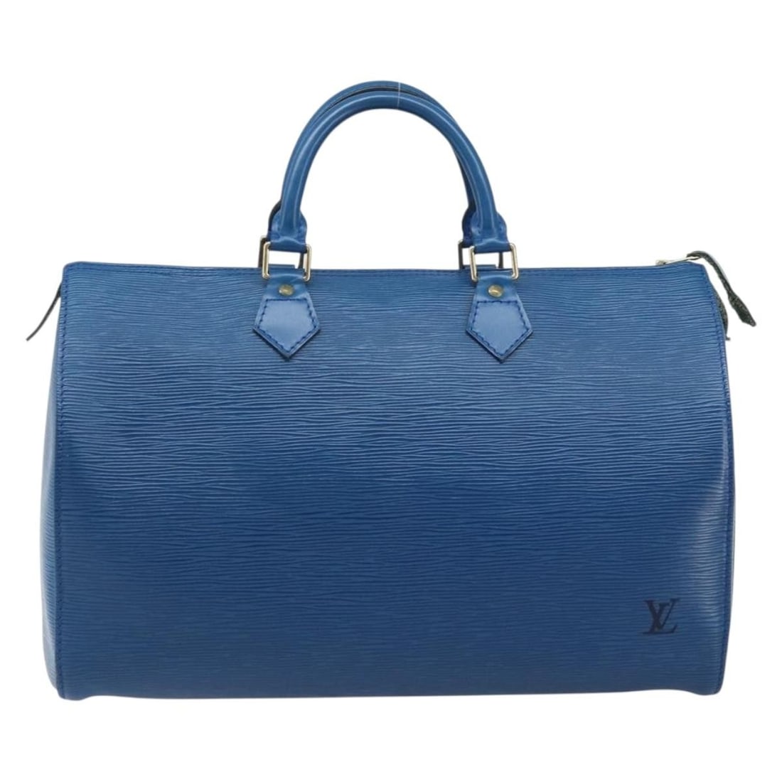 Blue Epi Leather Speedy Bag by Louis Vuitton 37cm: Blue Epi Leather Speedy Bag by Louis Vuitton 37cm This Louis Vuitton Speedy handbag features blue Epi leather and is designed for women. It offers a spacious interior, making it suitable for everyday 