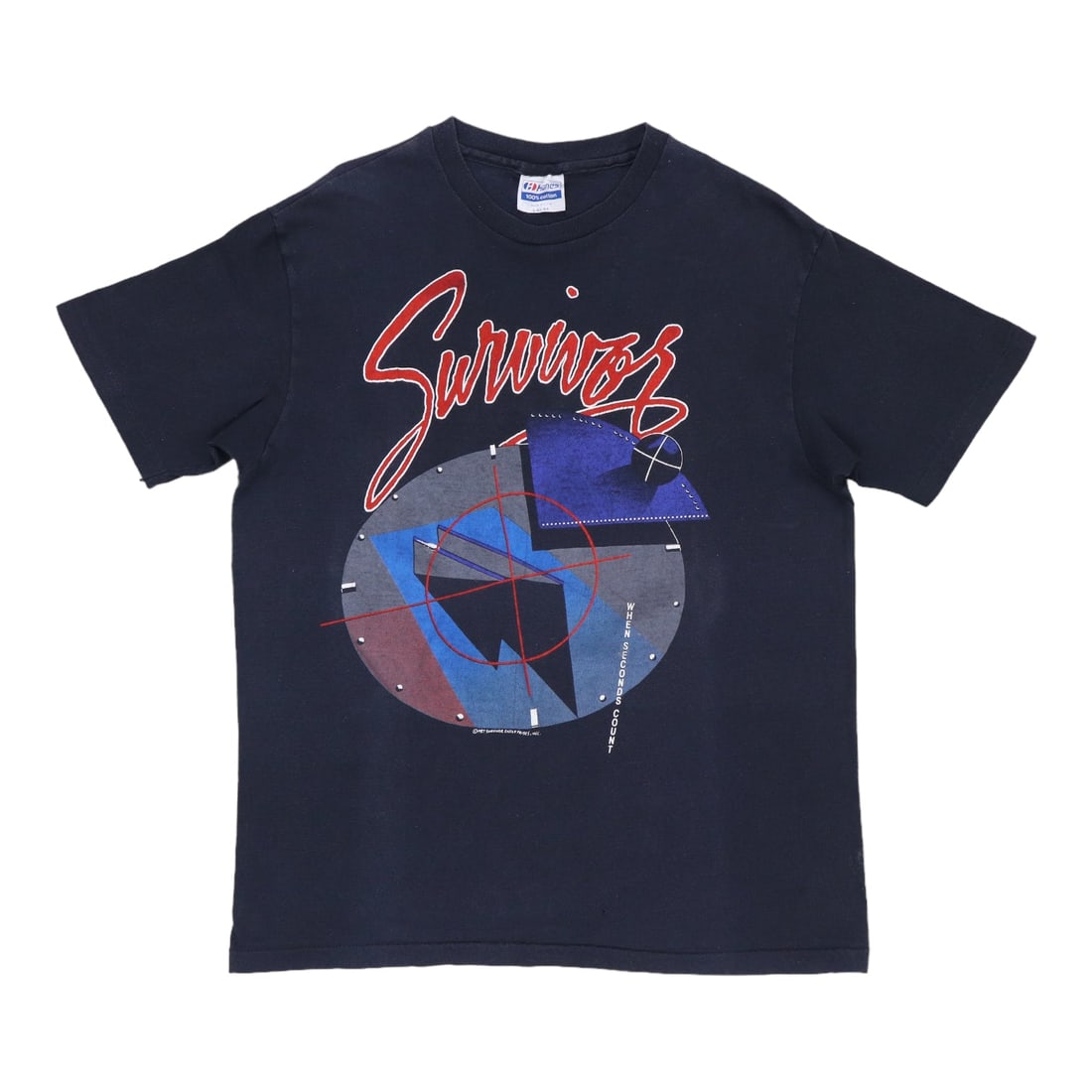 Vintage 1987 Survivor When Seconds Count Black Cotton T-Shirt (1 of 6)