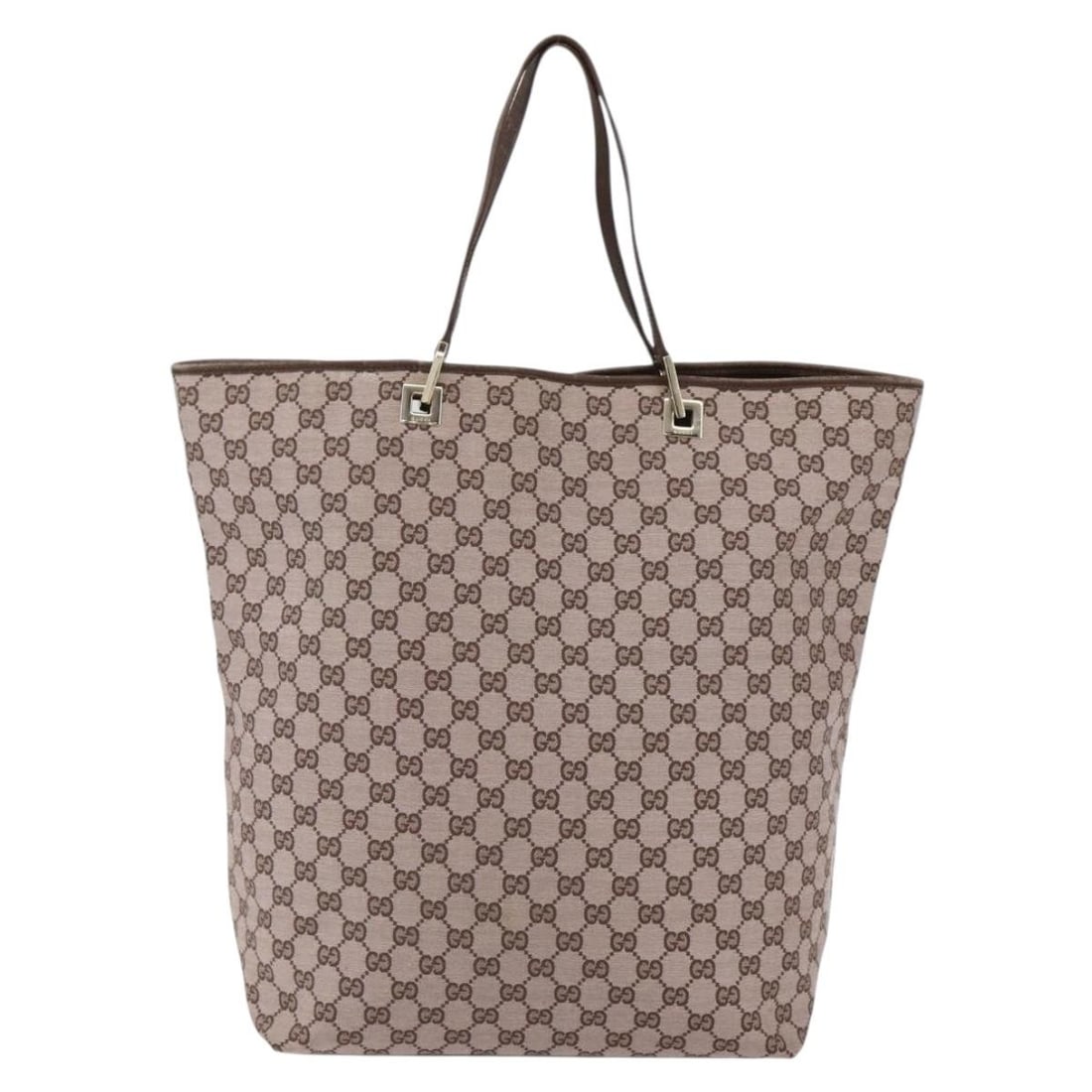 Gucci Pink GG Canvas Vintage Bucket Style Shopping Tote Bag: Gucci Pink GG Canvas Vintage Bucket Style Shopping Tote Bag This Gucci Vintage Bucket Shopping Tote is crafted from pink GG canvas with leather accents. Designed for women, the tote features a spaciou