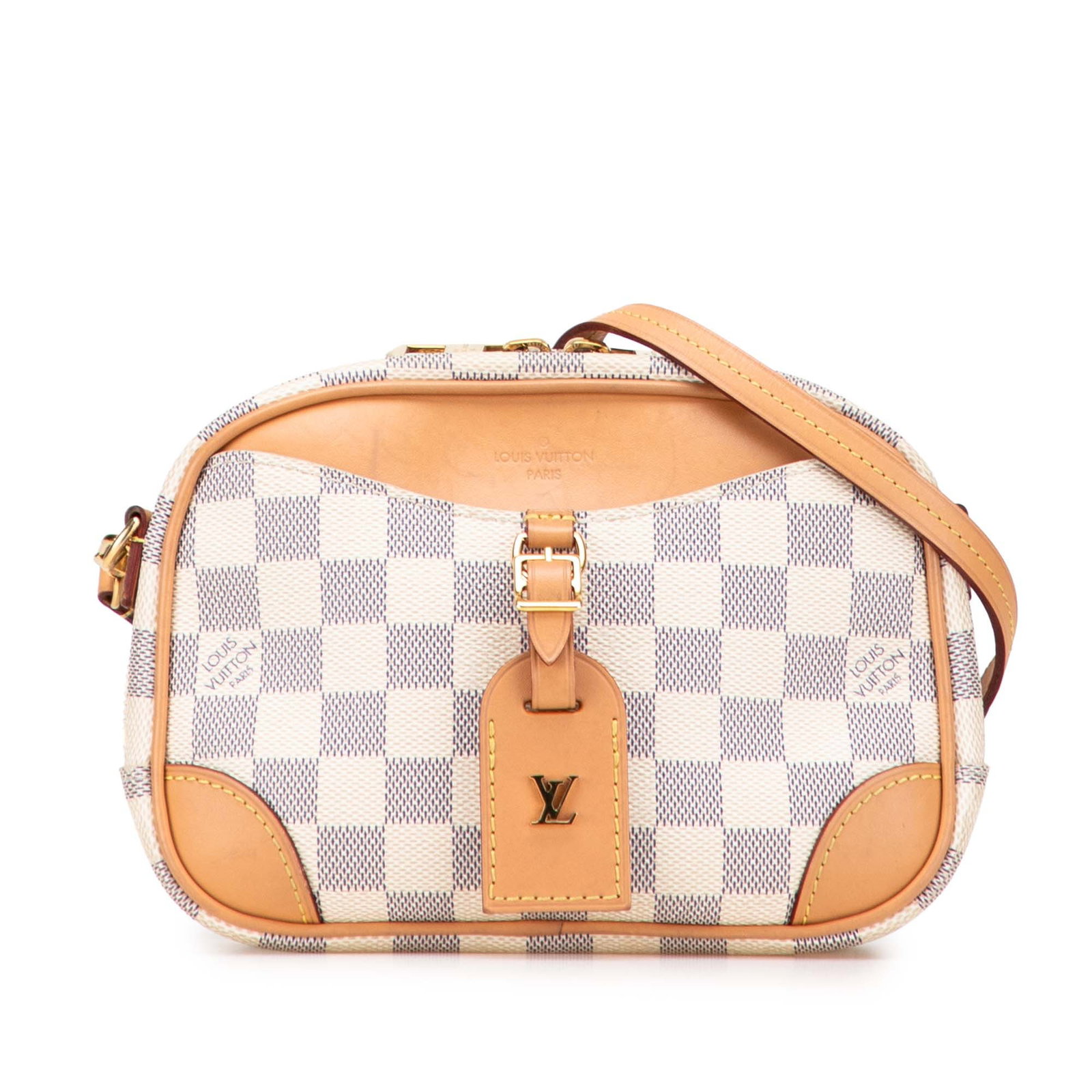 Louis Vuitton Damier Azur Mini Deauville Bag Canvas Vachetta: Louis Vuitton Damier Azur Mini Deauville Bag Canvas Vachetta The Louis Vuitton Damier Azur Mini Deauville is a chic and versatile bag crafted from damier azur canvas and complemented by vachetta leath