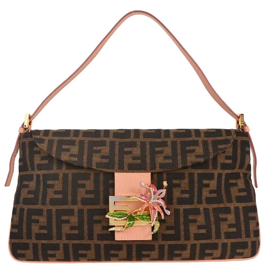 Fendi Black Brown Zucca Canvas Handbag Italy 214526796018: Fendi Black Brown Zucca Canvas Handbag Italy 214526796018 This stylish Fendi handbag features a classic black and brown Zucca canvas exterior, perfect for casual occasions. With a medium size, it offe