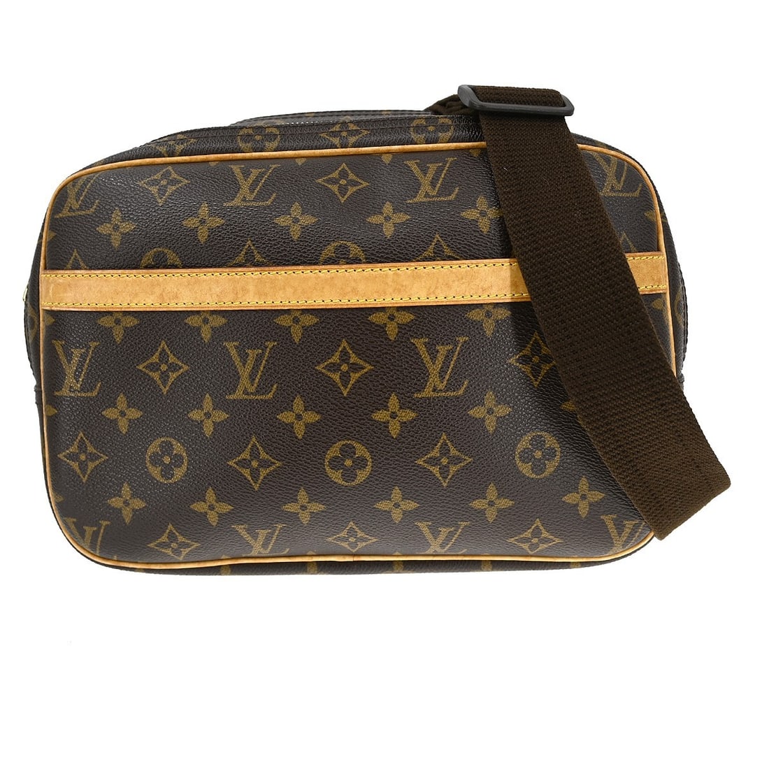 Louis Vuitton Reporter PM Monogram Canvas Shoulder Bag M45254 Small: Louis Vuitton Reporter PM Monogram Canvas Shoulder Bag M45254 Small This Louis Vuitton Reporter PM shoulder bag features the classic Monogram canvas leather exterior with a brown color and logo accent