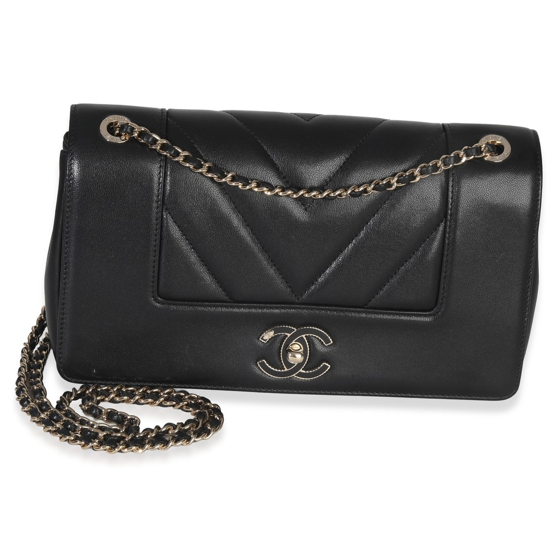 Chanel Mademoiselle Medium Chevron Sheepskin Flap Shoulder Bag Black Vintage: Chanel Mademoiselle Medium Chevron Sheepskin Flap Shoulder Bag Black Vintage This Chanel Vintage Black Chevron Quilted Sheepskin Medium Mademoiselle Flap Bag features a luxurious chevron-quilted black