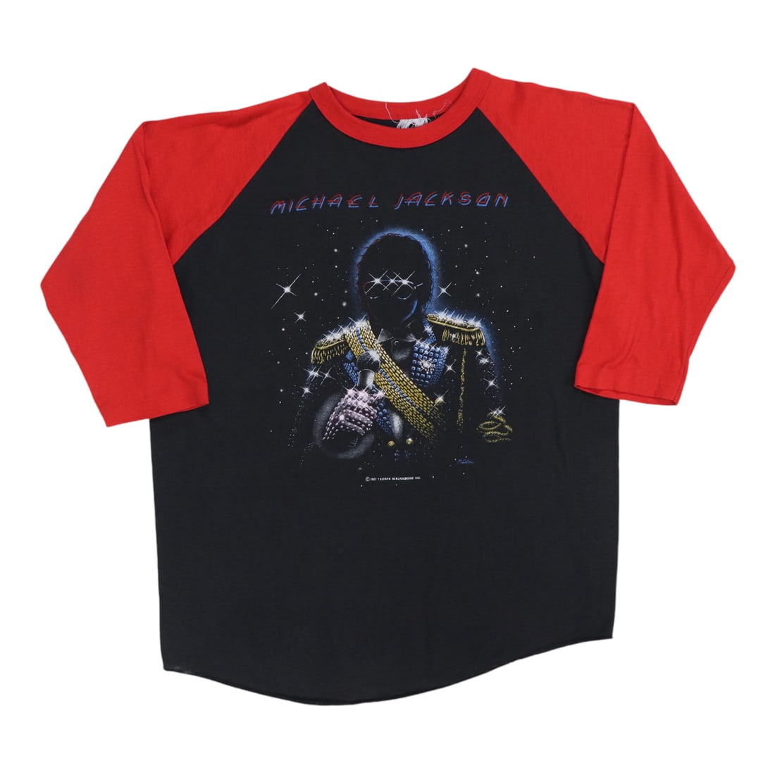 Vintage 1984 Victory Tour Michael Jackson Black Poly Cotton Jersey Shirt (1 of 5)